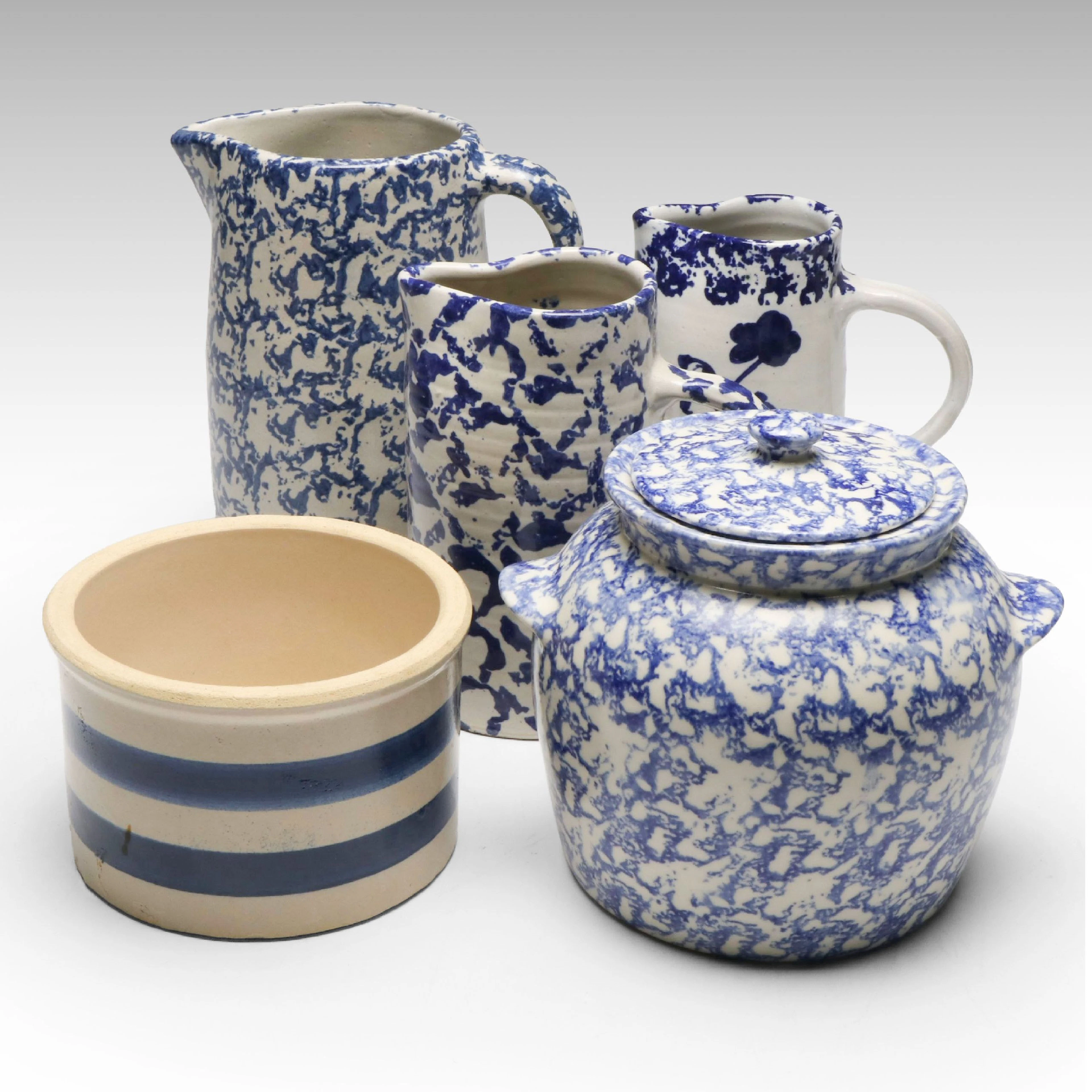 Country Living with Other Mottled Ceramic Pitchers, Crock and Jar