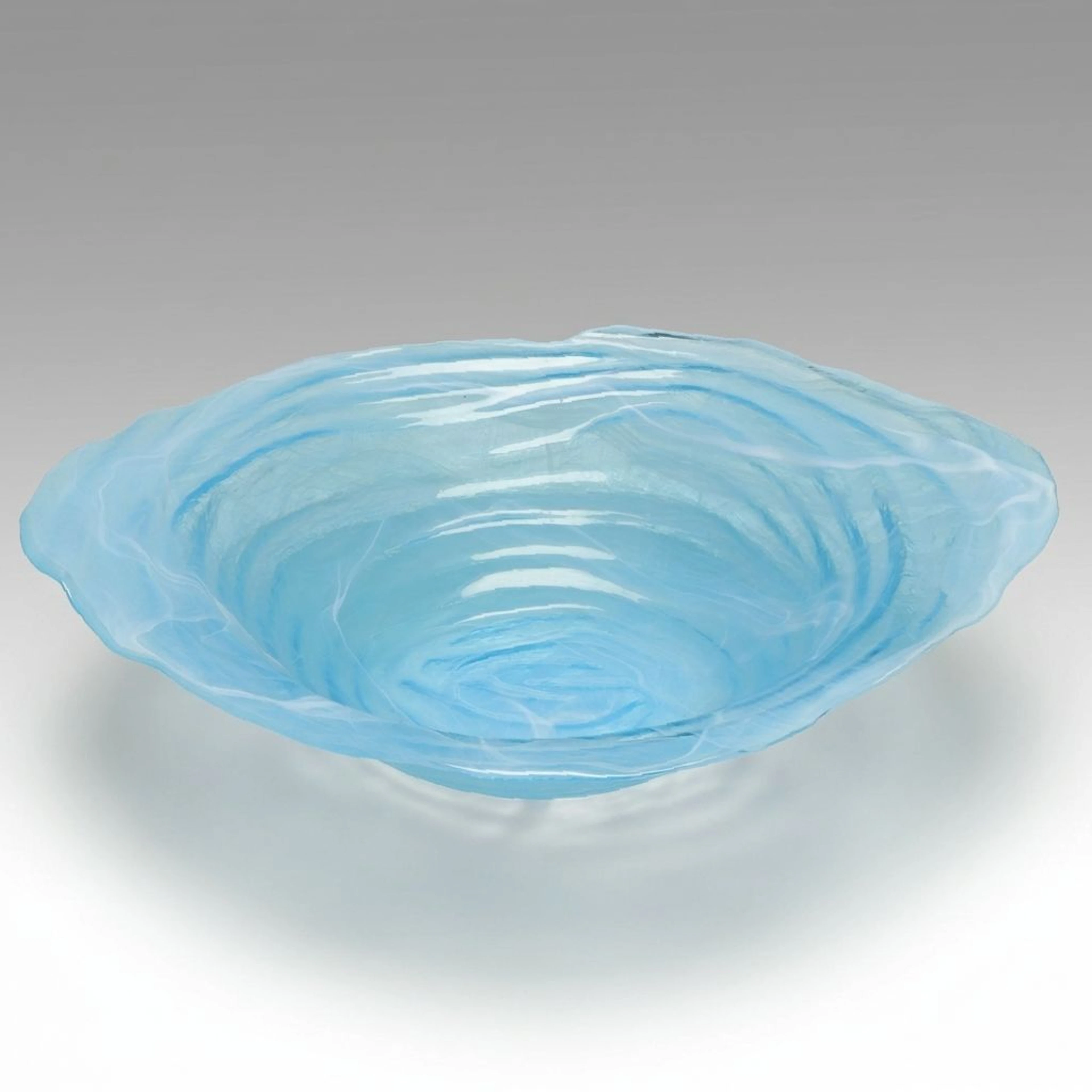 Turquoise Art Glass Bowl, Late 20th to 21st Century