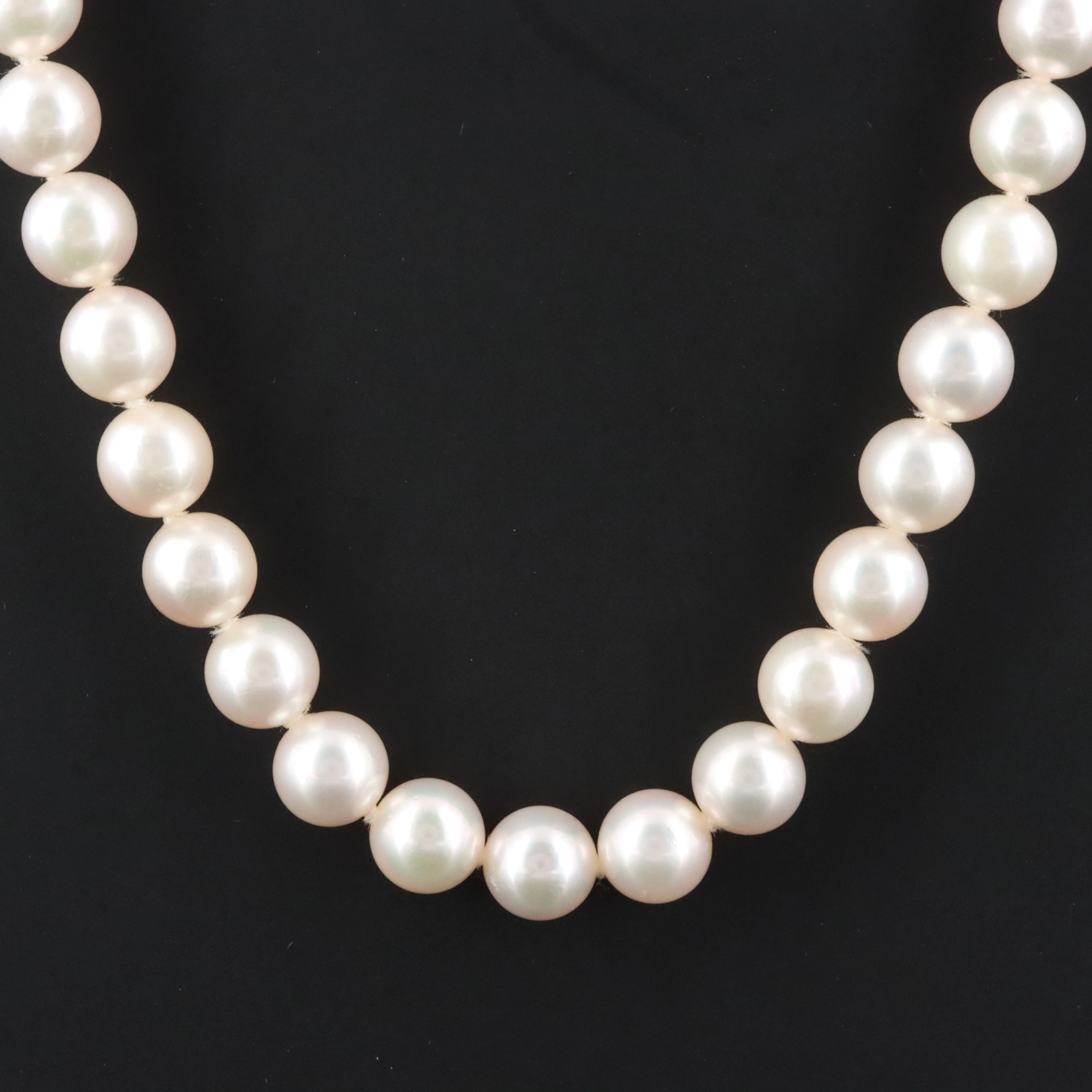 Mikimoto Pearl Matinee Length Necklace with an 18K Clasp