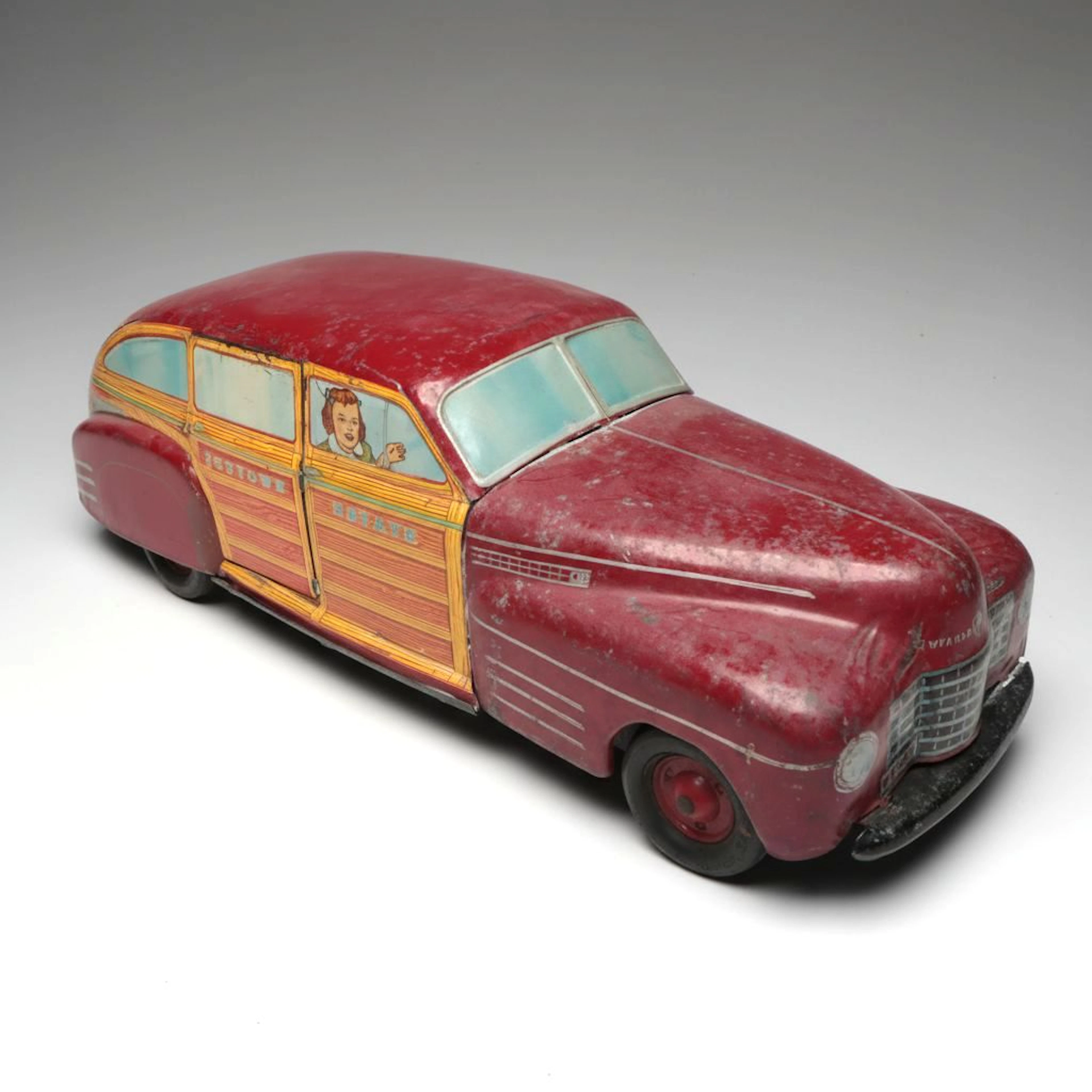 Wyandotte Toys Woody Station Wagon Metal Toy Car