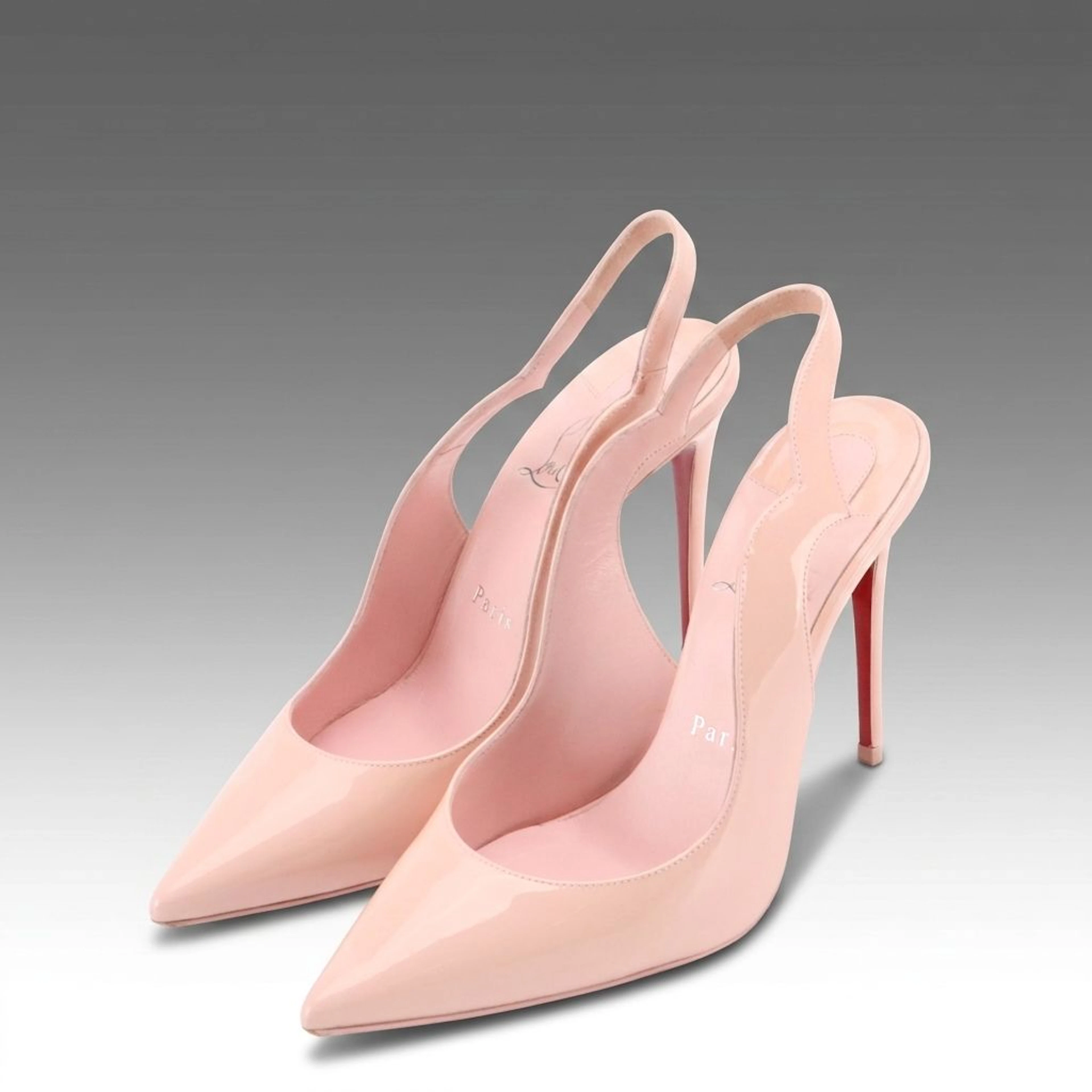 Christian Louboutin Hot Chick 100 Slingback Pumps in Light Pink Patent Leather