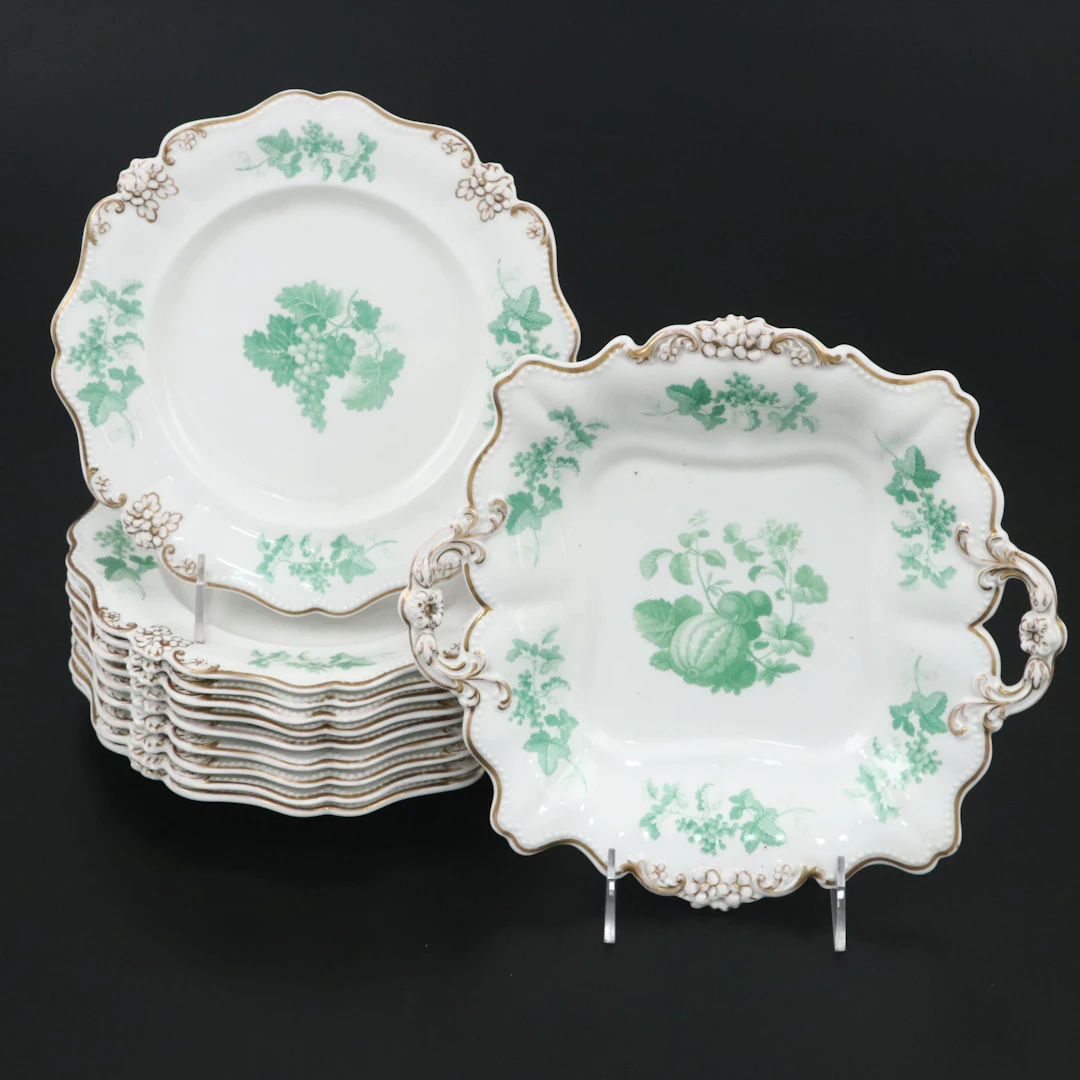 Attributed to John Ridgeway Regency Style Transferware Plates and Tray