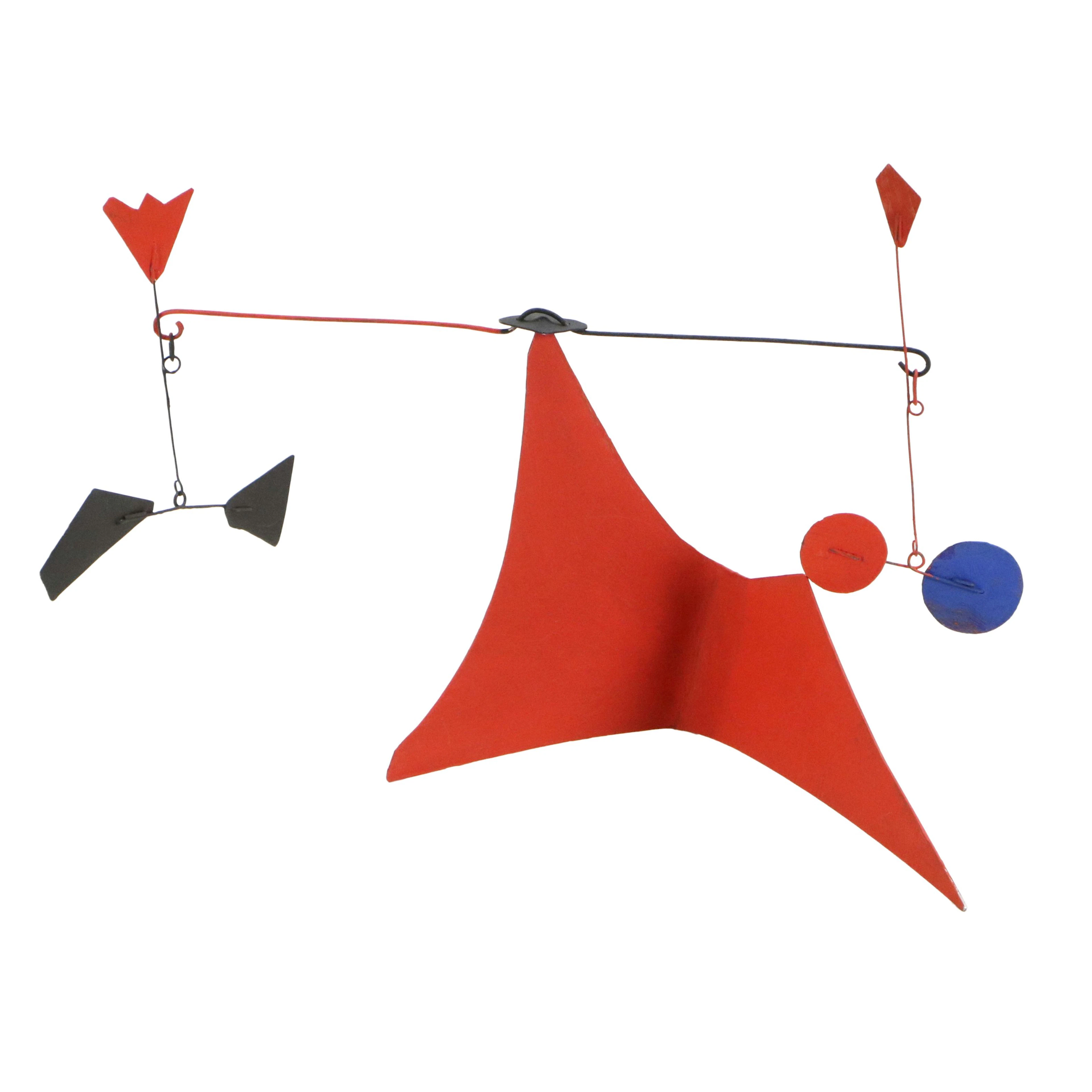 Mid Century Modern Acrylic Painted Metal Mobile, Style of Alexander Calder
