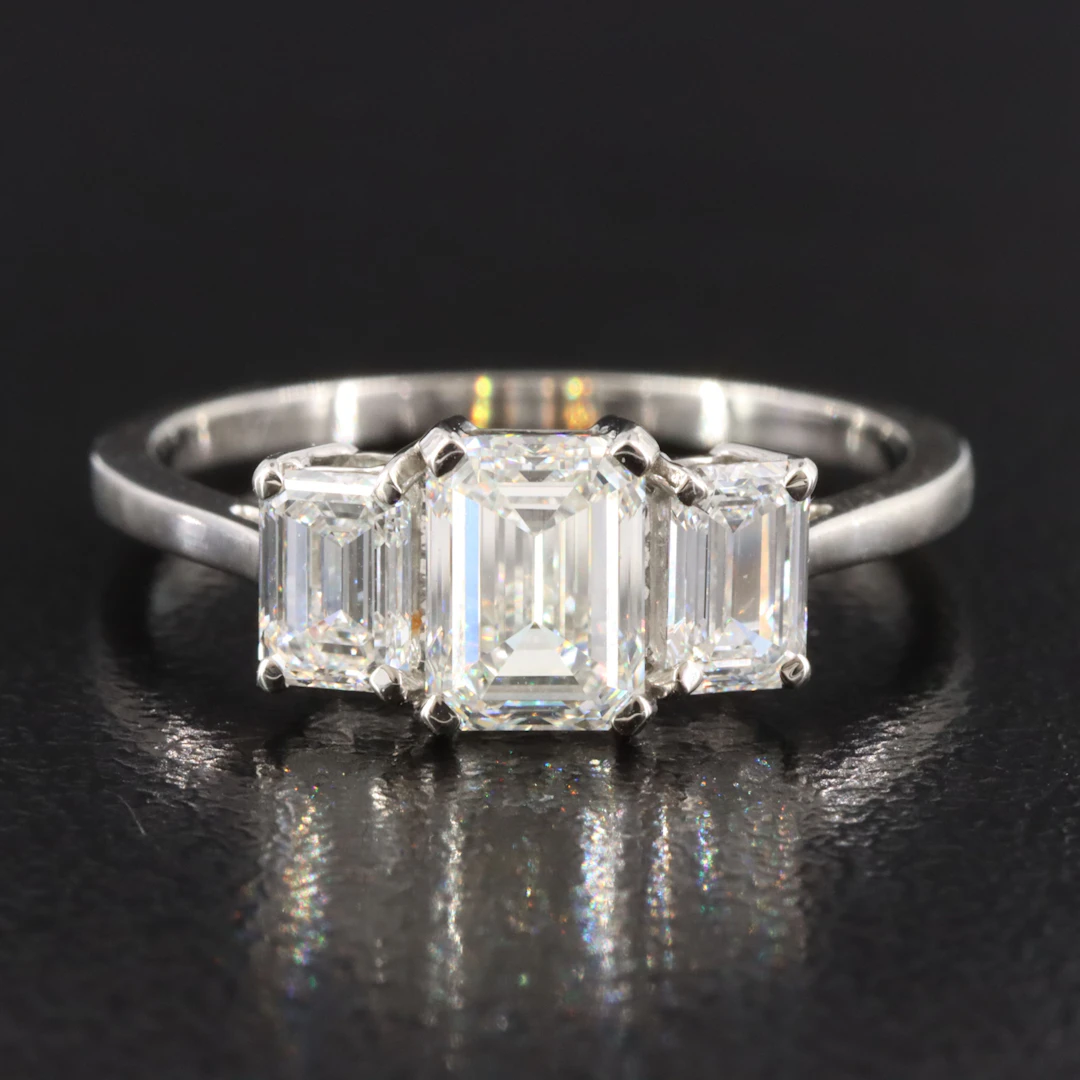 Platinum 1.53 CTW Diamond Ring with Internally Flawless Center and GIA Reports