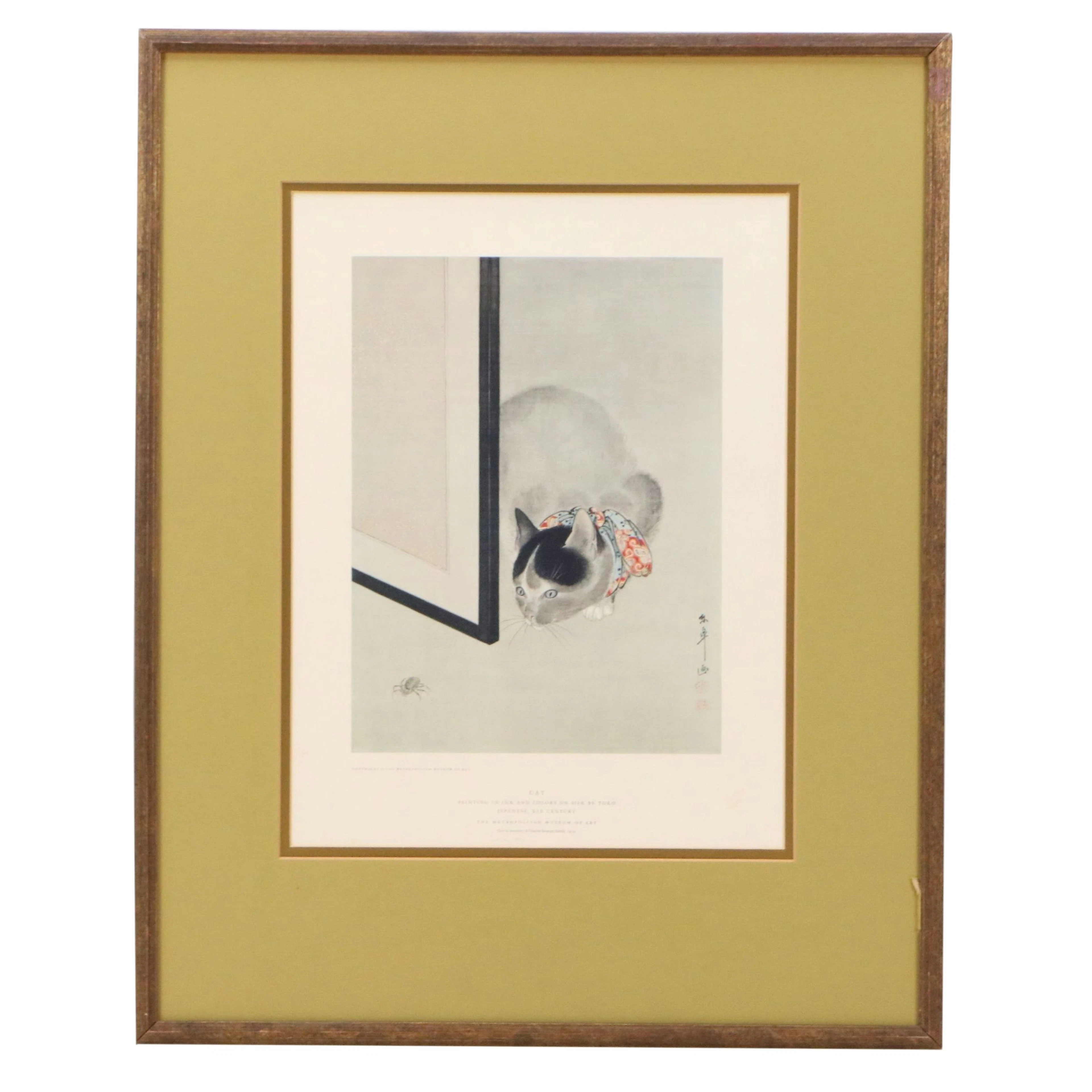 Collotype After Ōide Tōkō "Cat Watching Spider"