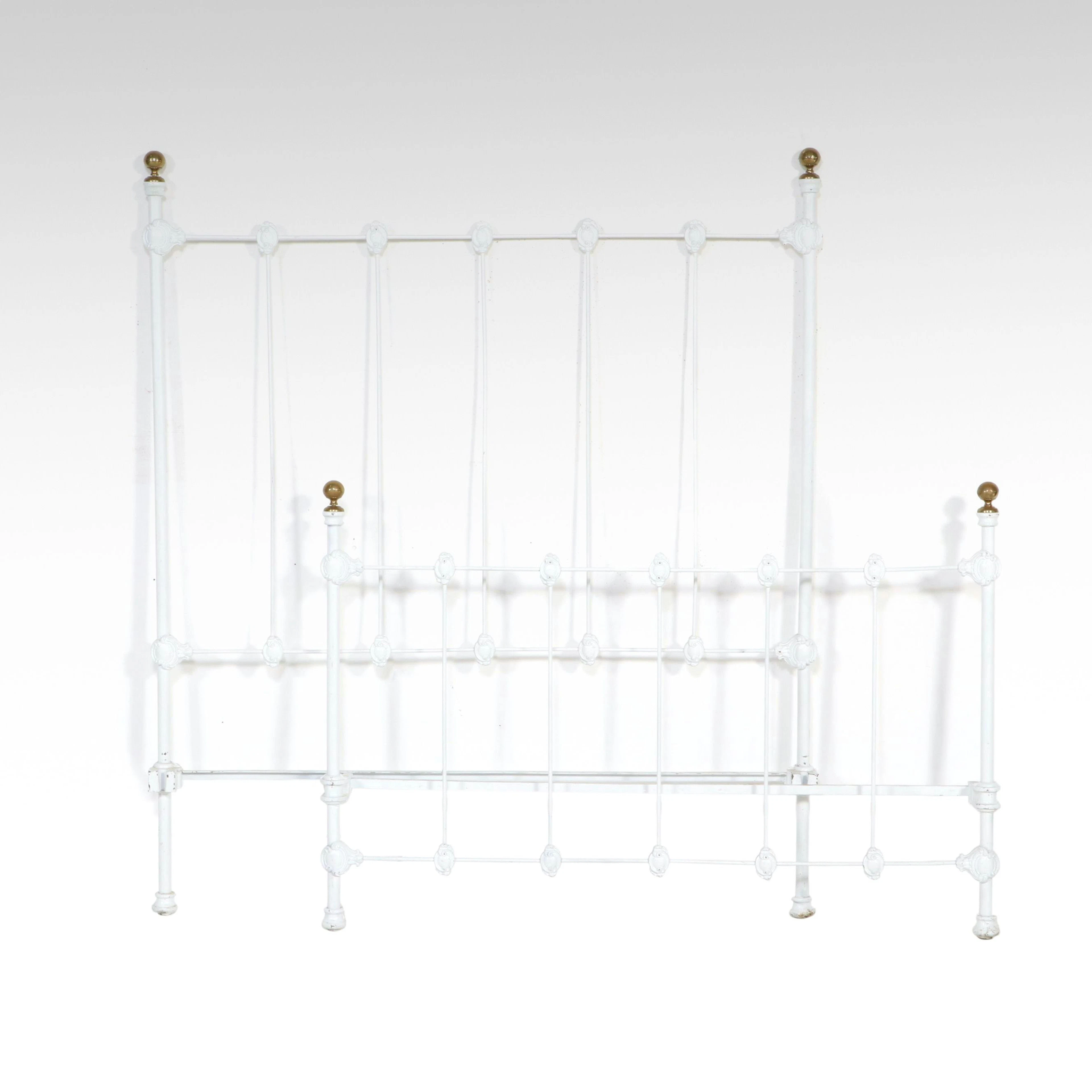 Victorian Style Painted Metal Bed Frame, 20th Century