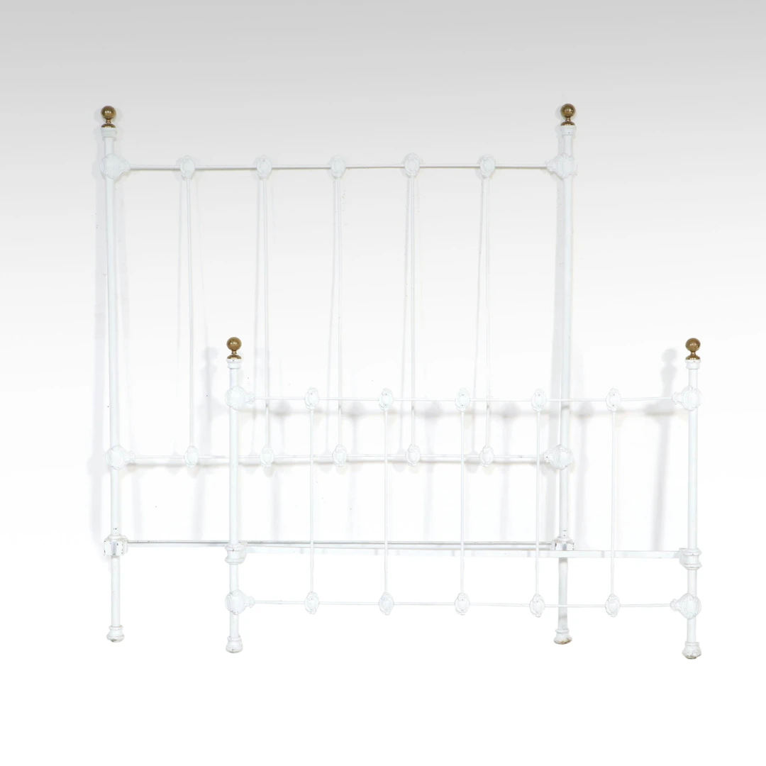 Victorian Style Painted Metal Bed Frame, 20th Century