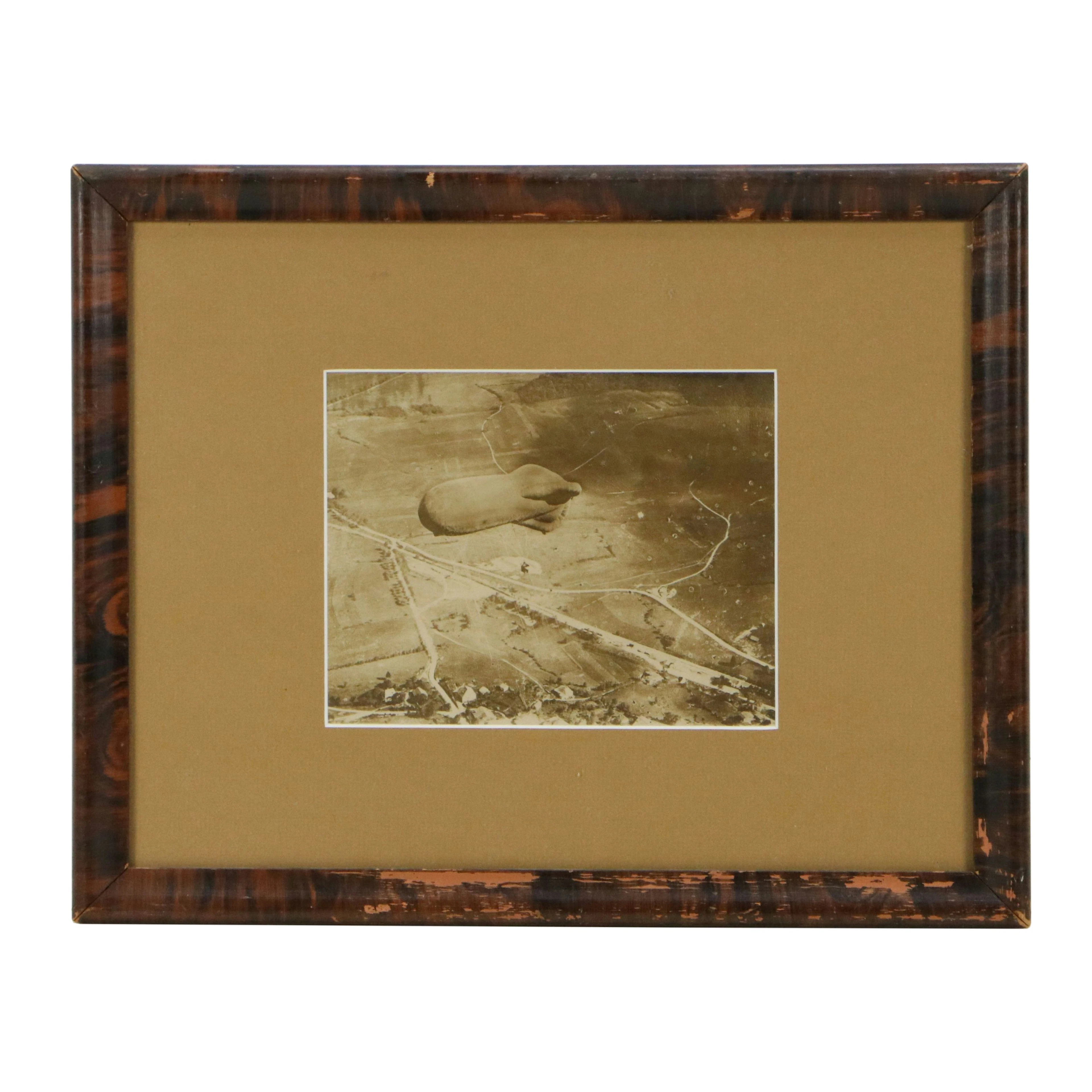 After Henry L. Graves Silver Print of Military Observation Balloon