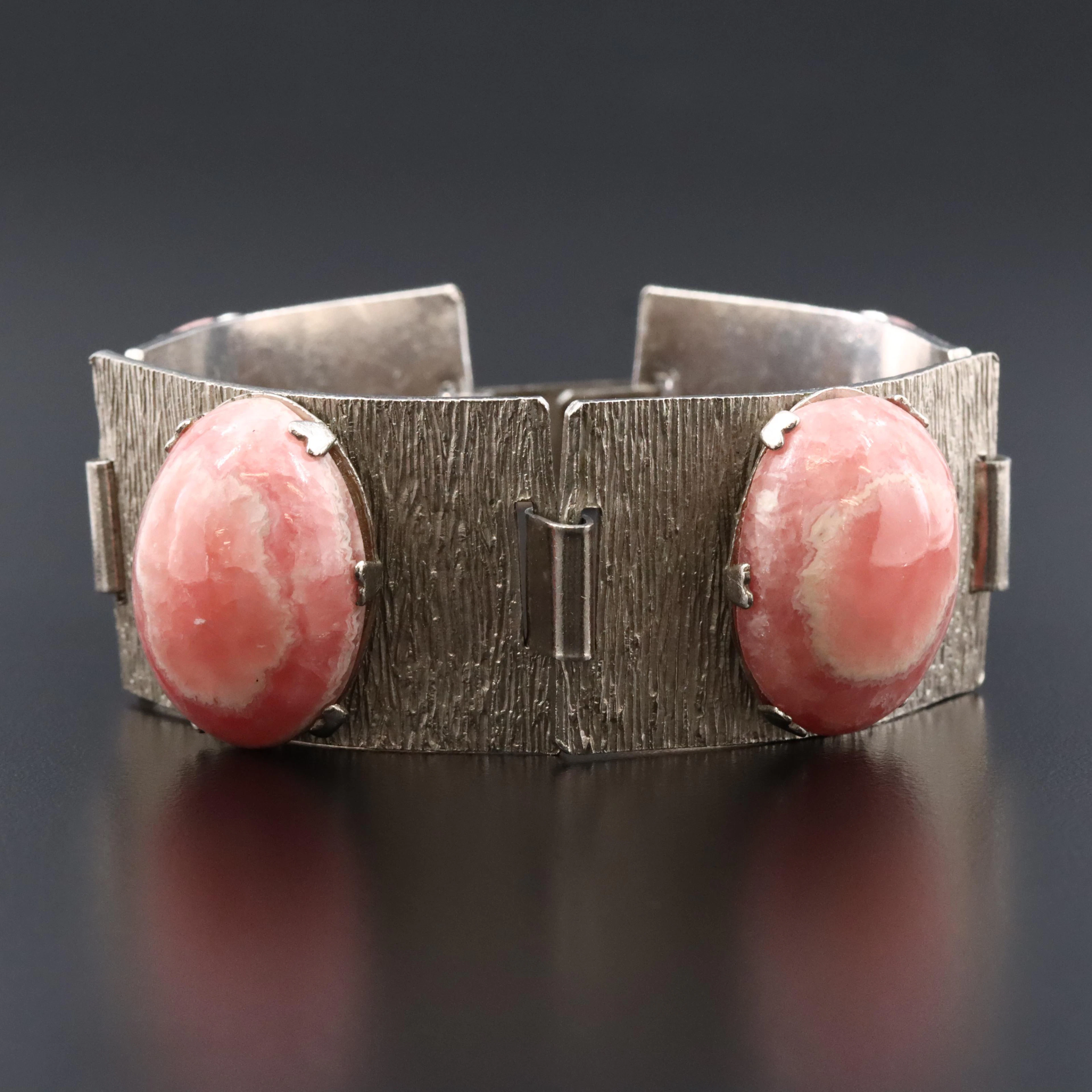 Rhodochrosite Panel Bracelet