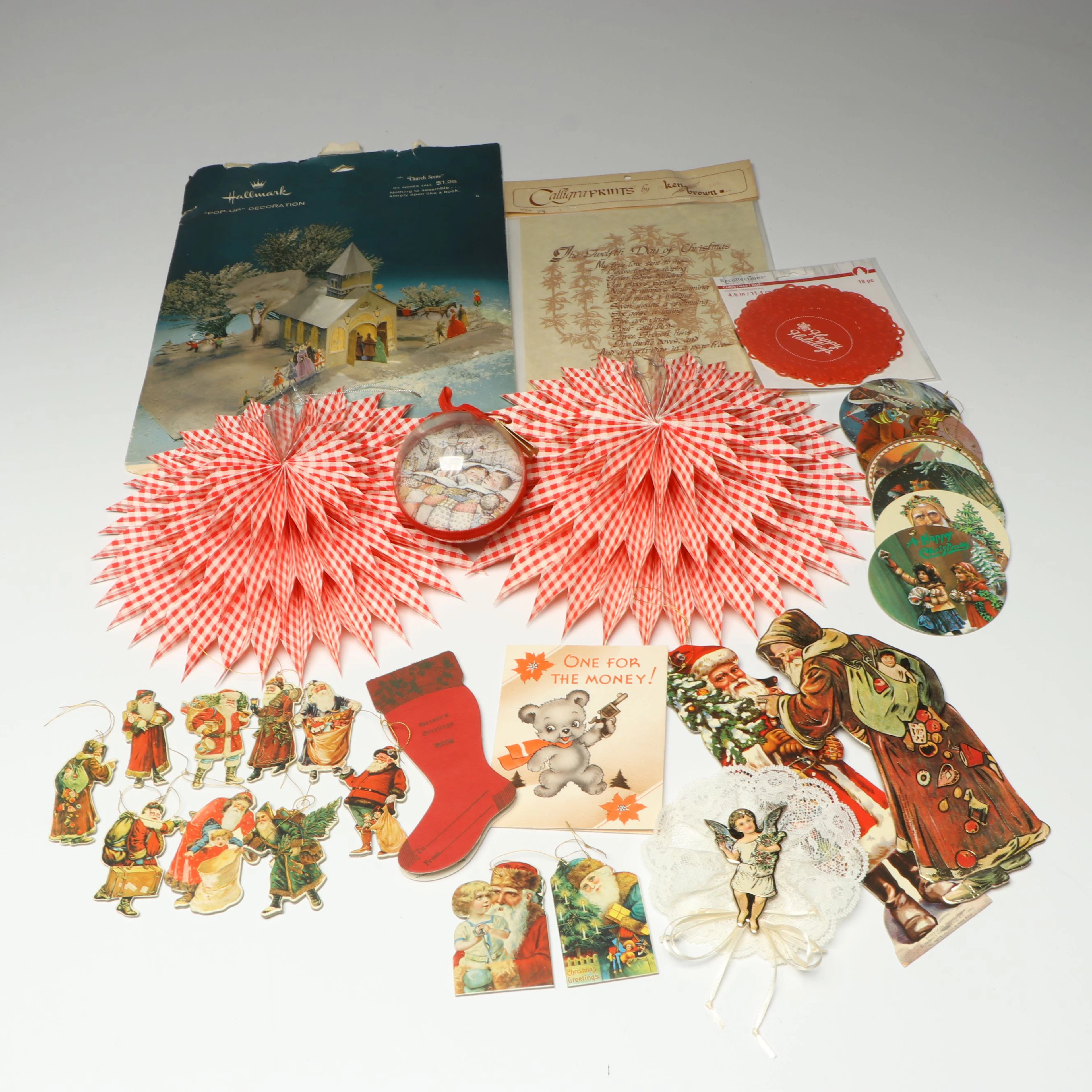 Hallmark Paper Pop-Up "Church Scene" with More Vintage Christmas Ephemera