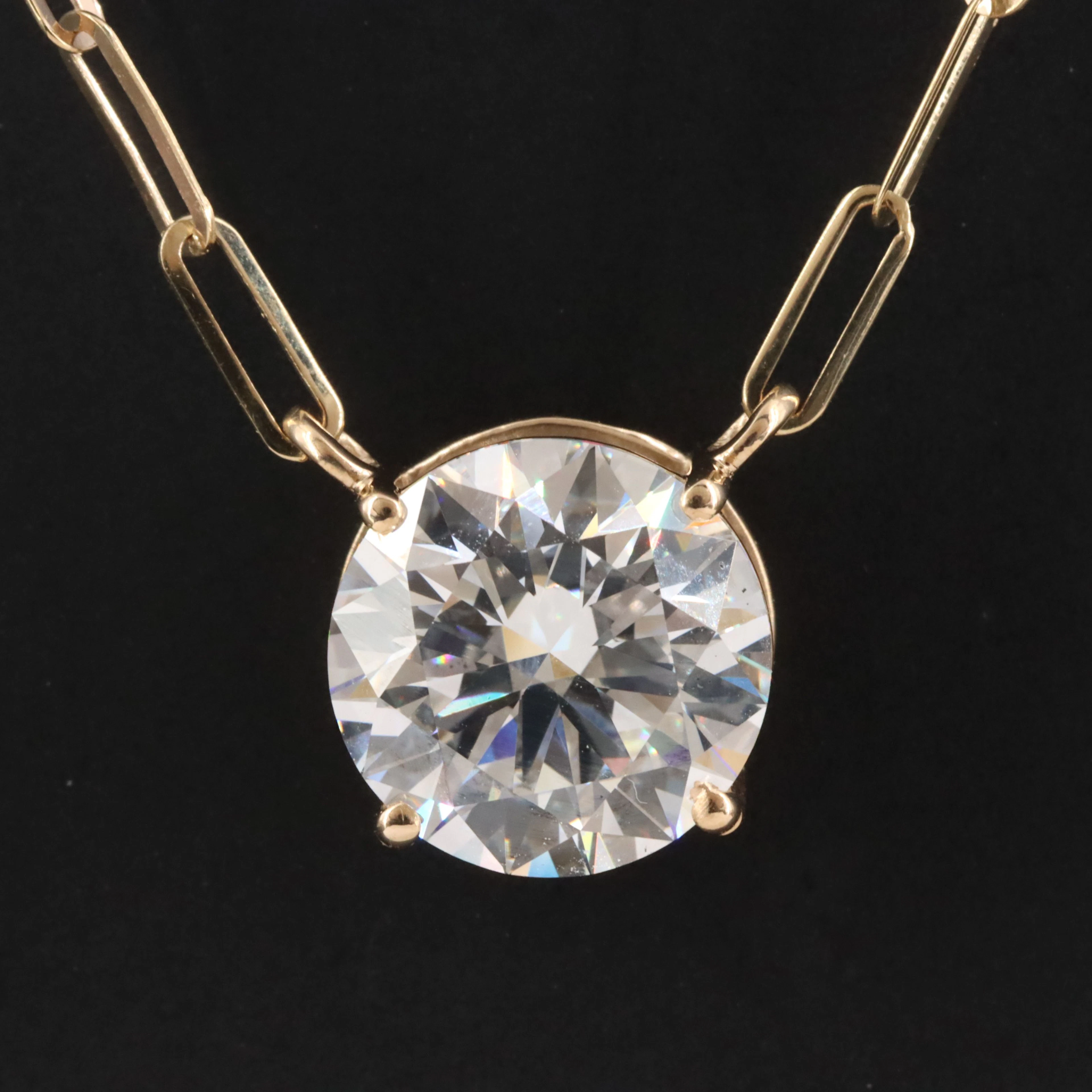 14K 2.79 CT Lab Grown Diamond Solitaire Necklace with IGI Report