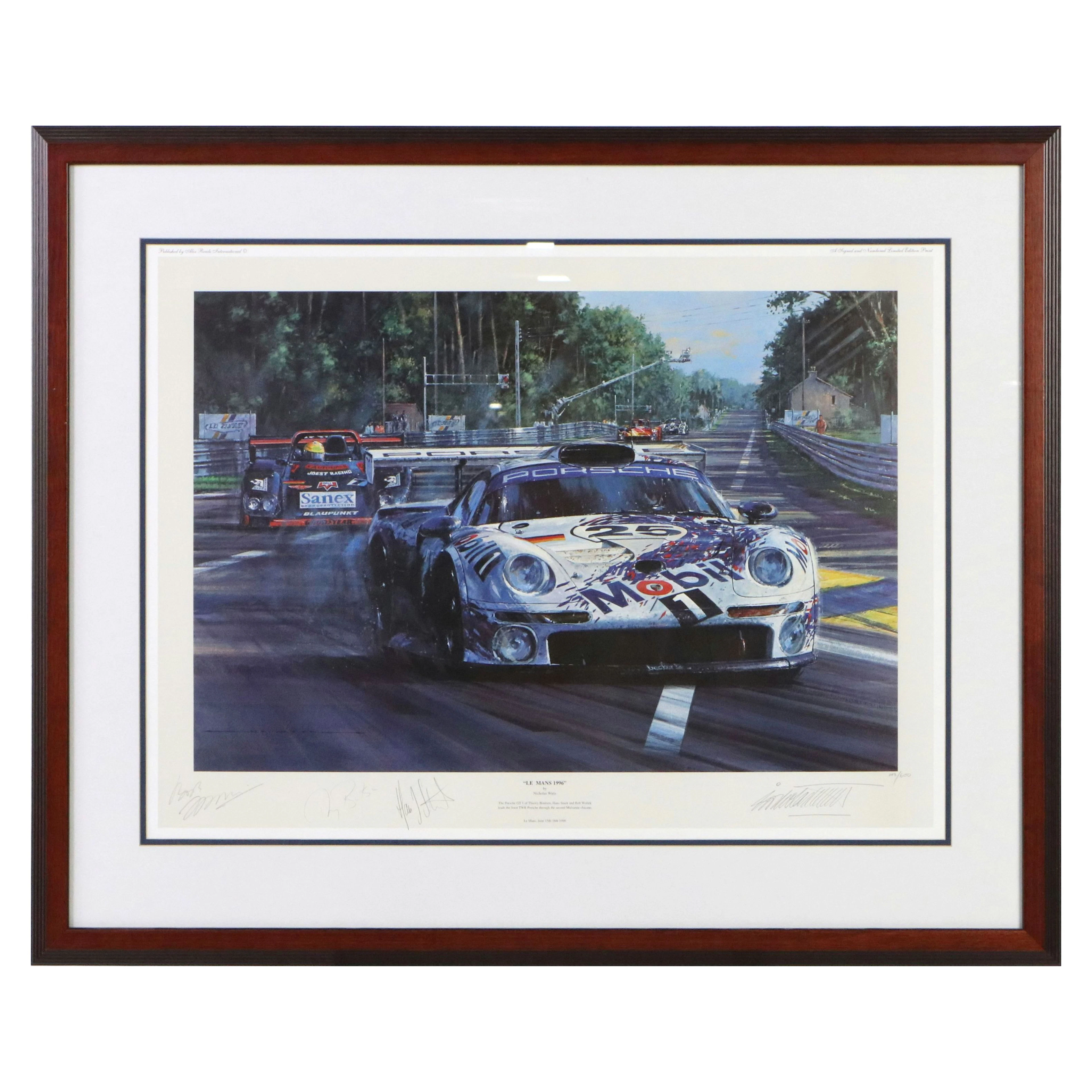 Nicholas Watts Offset Lithograph "Le Mans 1996" #25 Porsche 911 GT 1