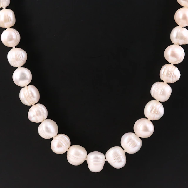 9.75 – 12.75 MM Pearl Necklace with 14K Rose Gold Clasp