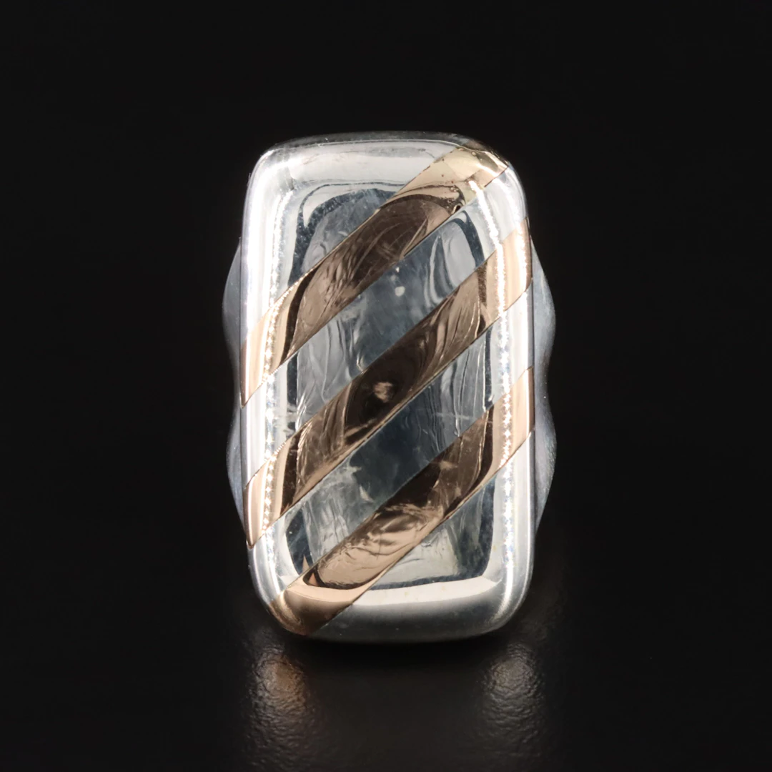 900 Silver Two-Tone Ring