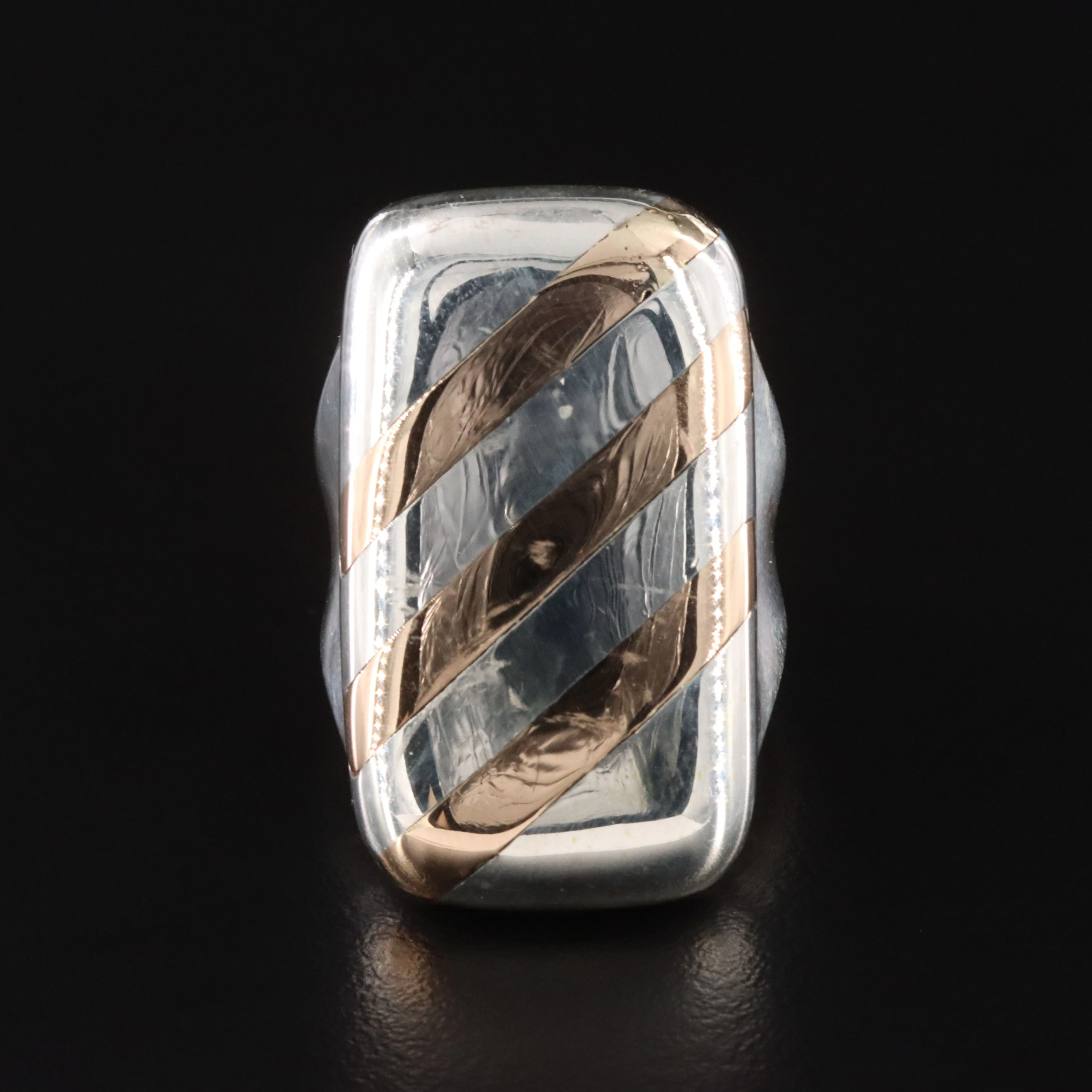 900 Silver Two-Tone Ring