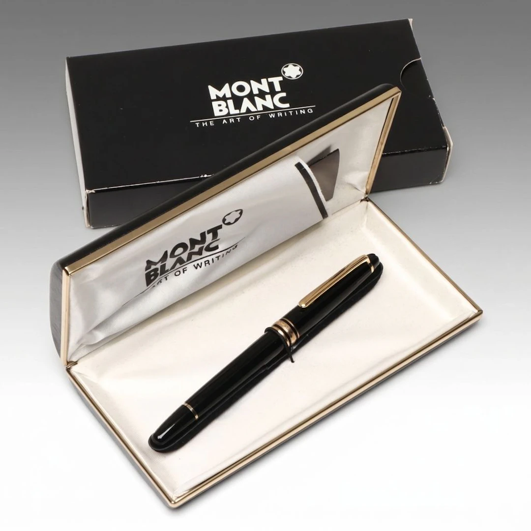 Vintage Montblanc Meisterstück Black Resin Rollerball Pen with Case