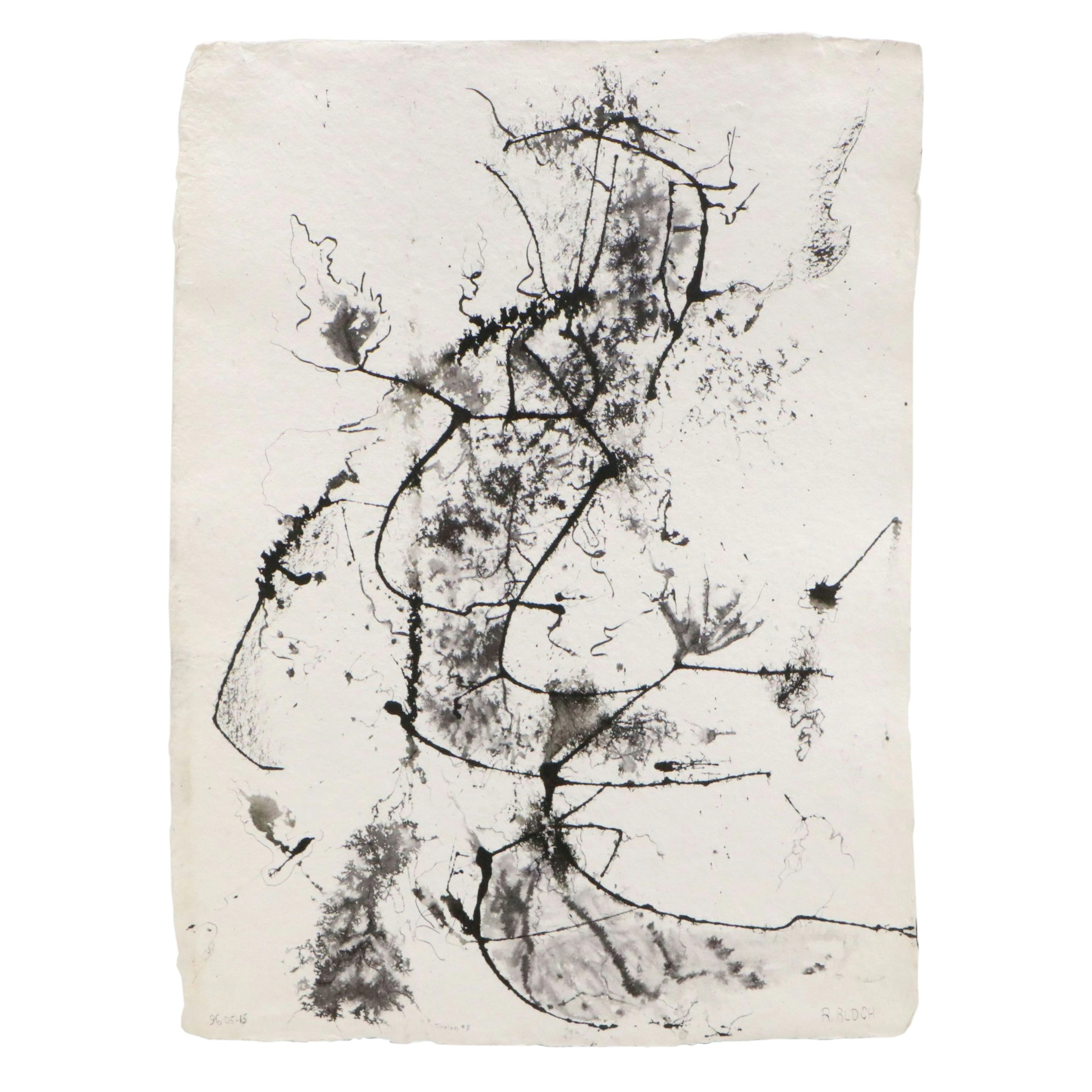 Rosemarie Bloch Abstract Ink Painting, 1996