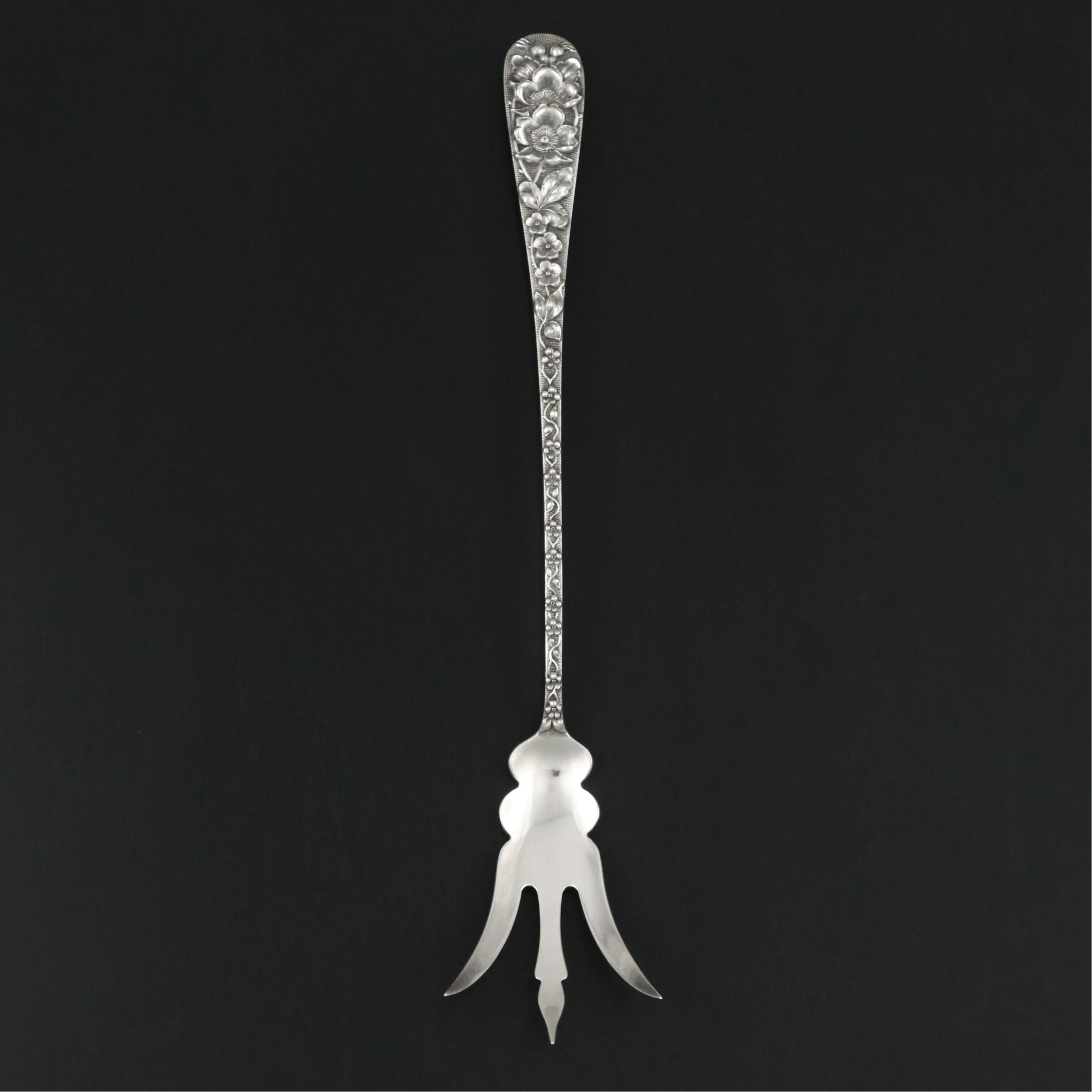 Antique Stieff "Stieff Rose" Sterling Silver Serving Fork