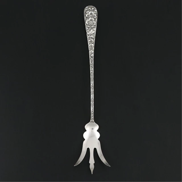 Antique Stieff "Stieff Rose" Sterling Silver Serving Fork