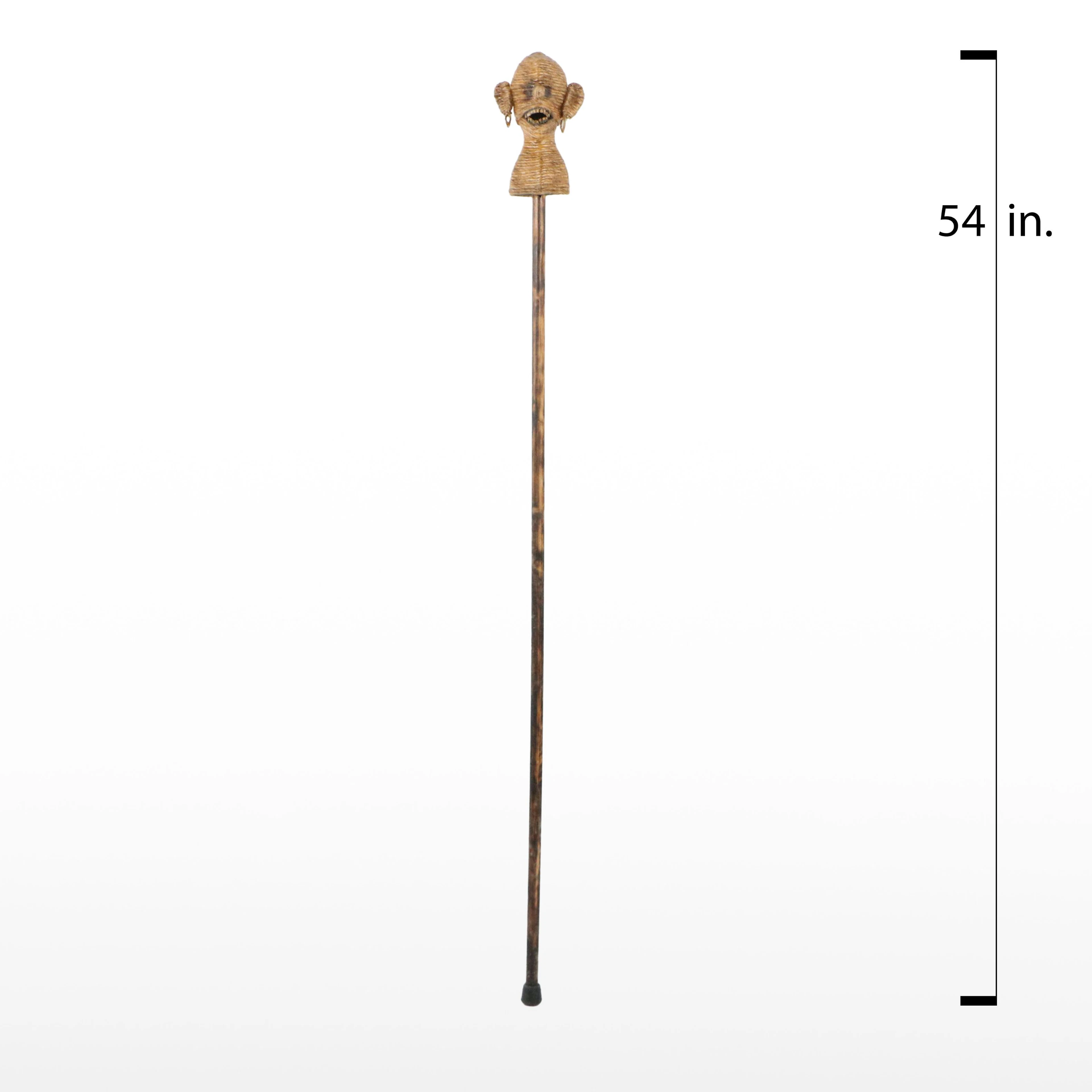 George R. Bucher Wrapped Twine Figural Walking Stick, 21st Century