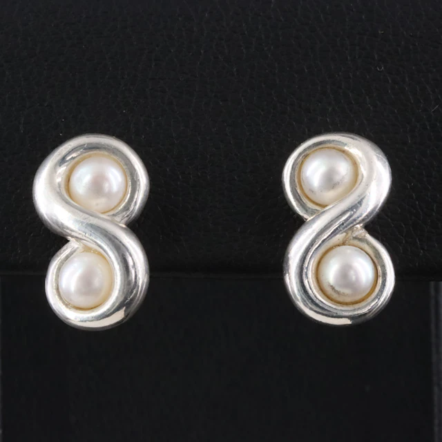 Tiffany & Co. Sterling Pearl Infinity Earrings