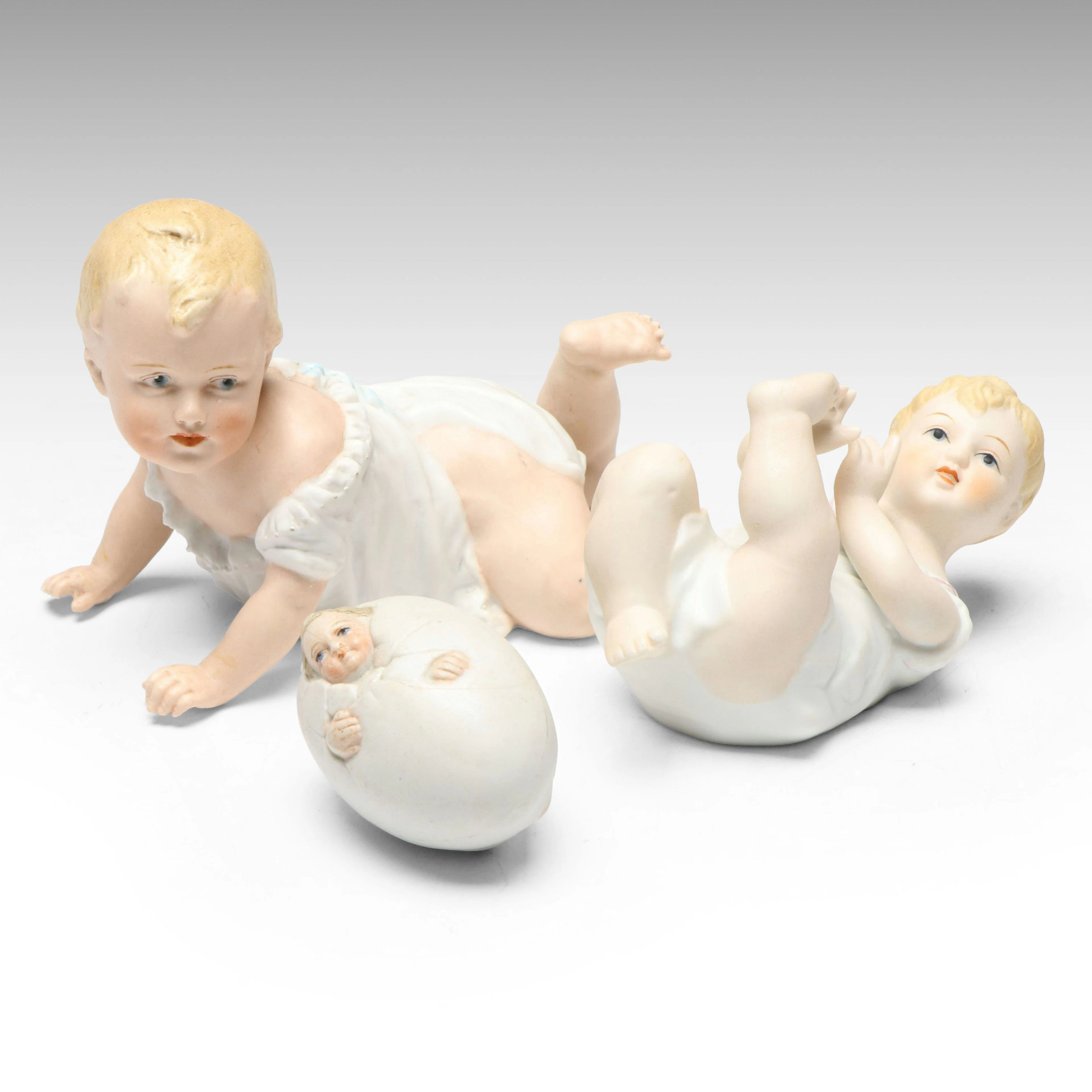 German Gebruder Heubach and Other Bisque Porcelain Piano Babies