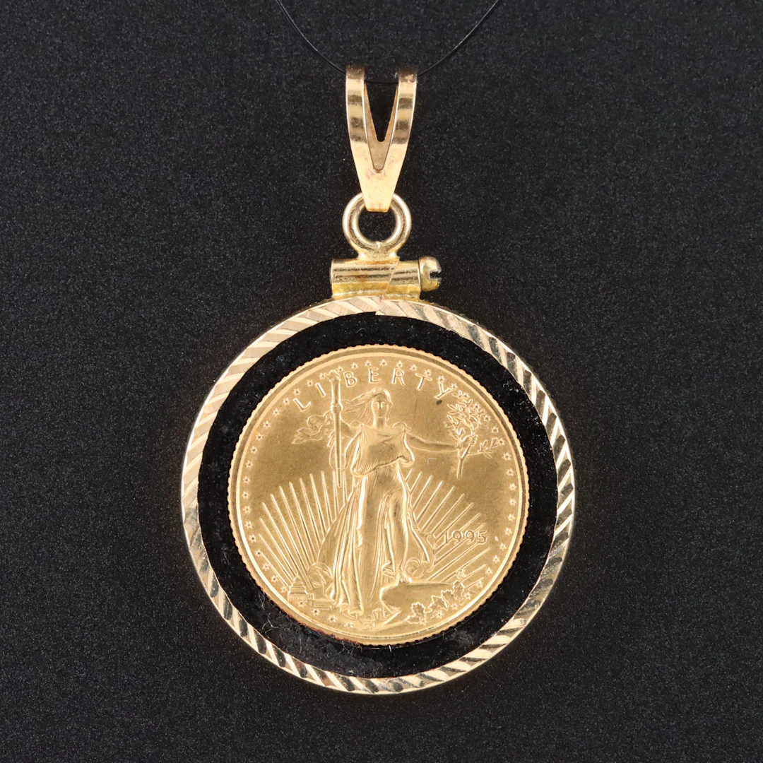 14K Pendant with 1995 $5 1/10th Oz. Gold Eagle Bullion Coin