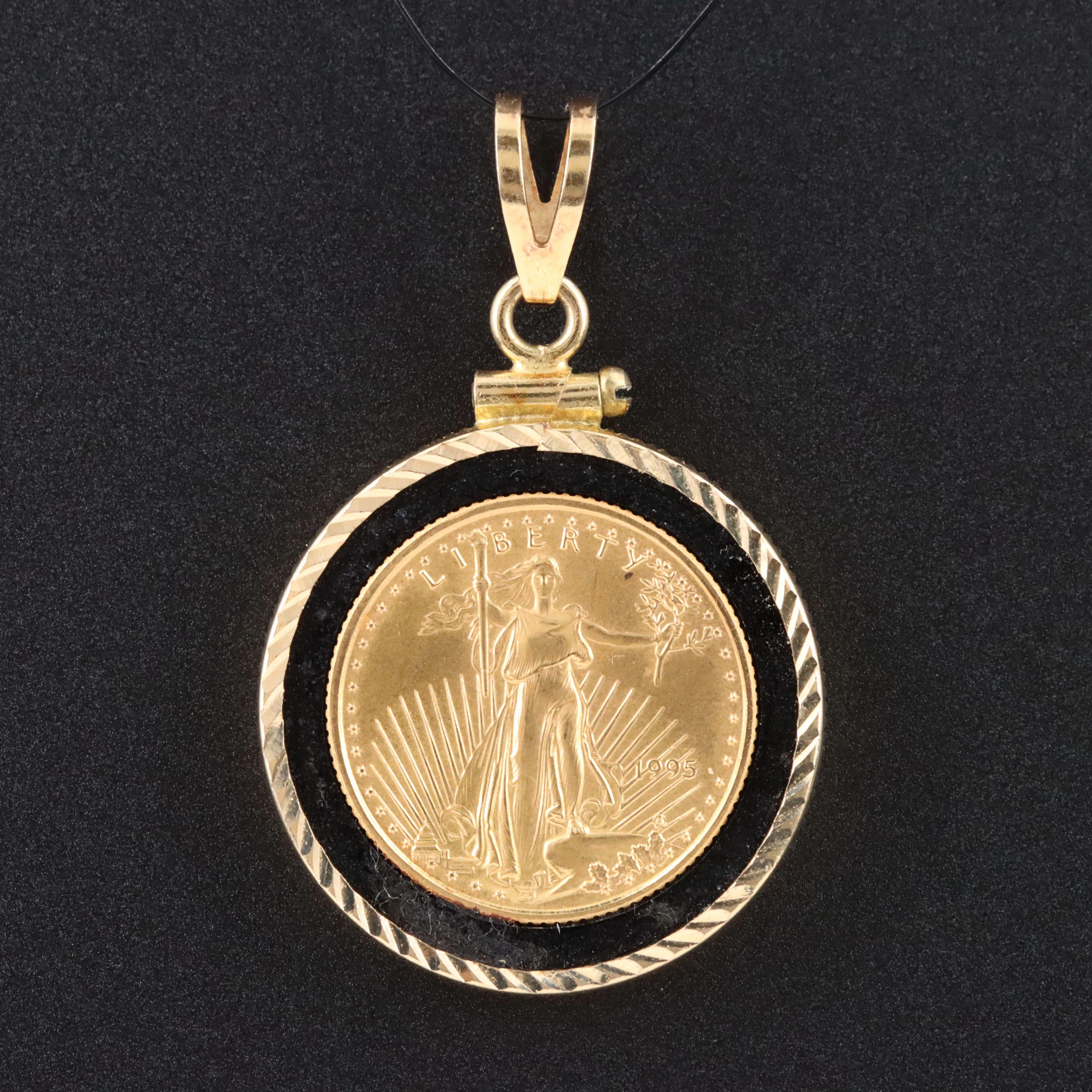 14K Pendant with 1995 $5 1/10th Oz. Gold Eagle Bullion Coin