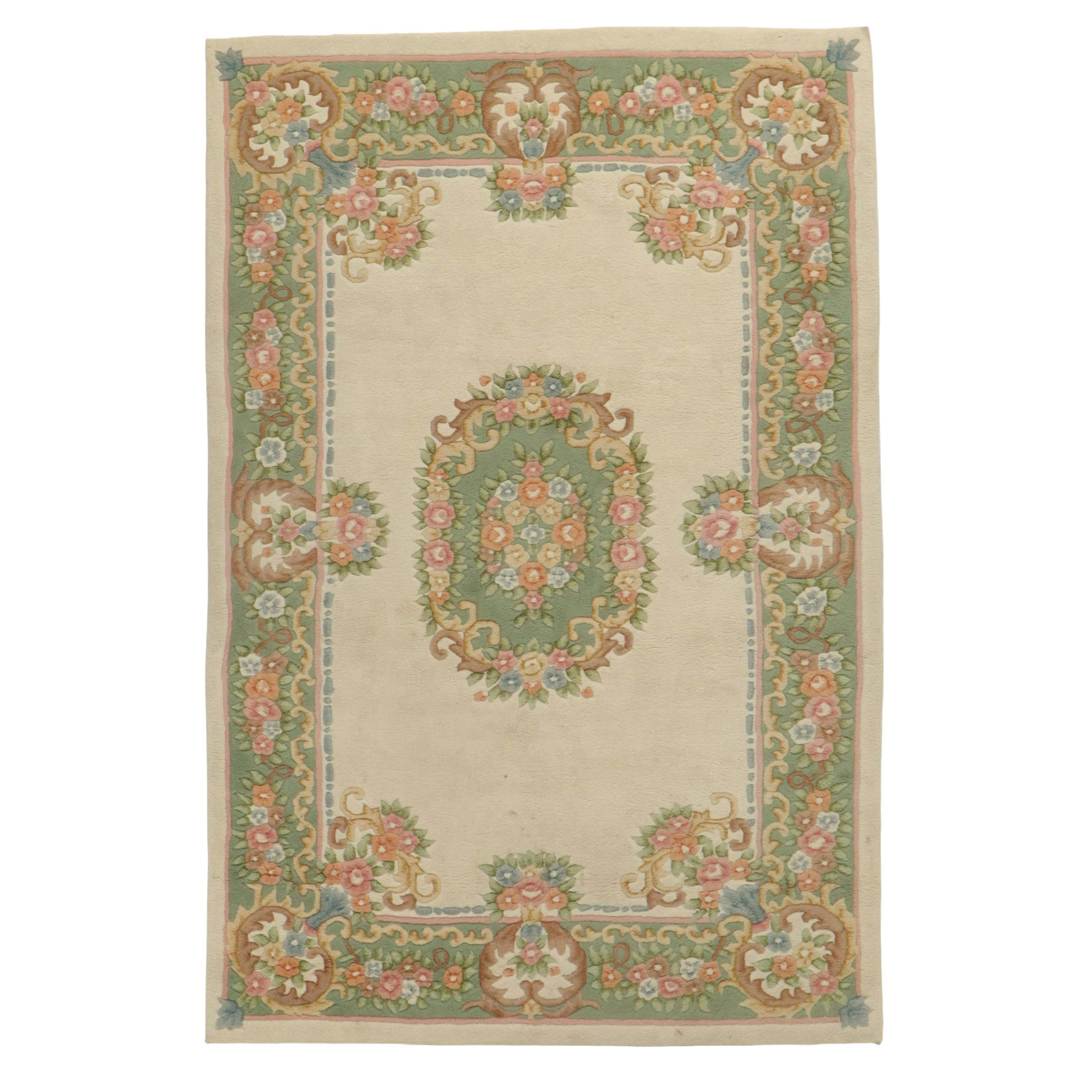 6' x 8'1 Hand-Knotted Sino-French Aubusson Area Rug