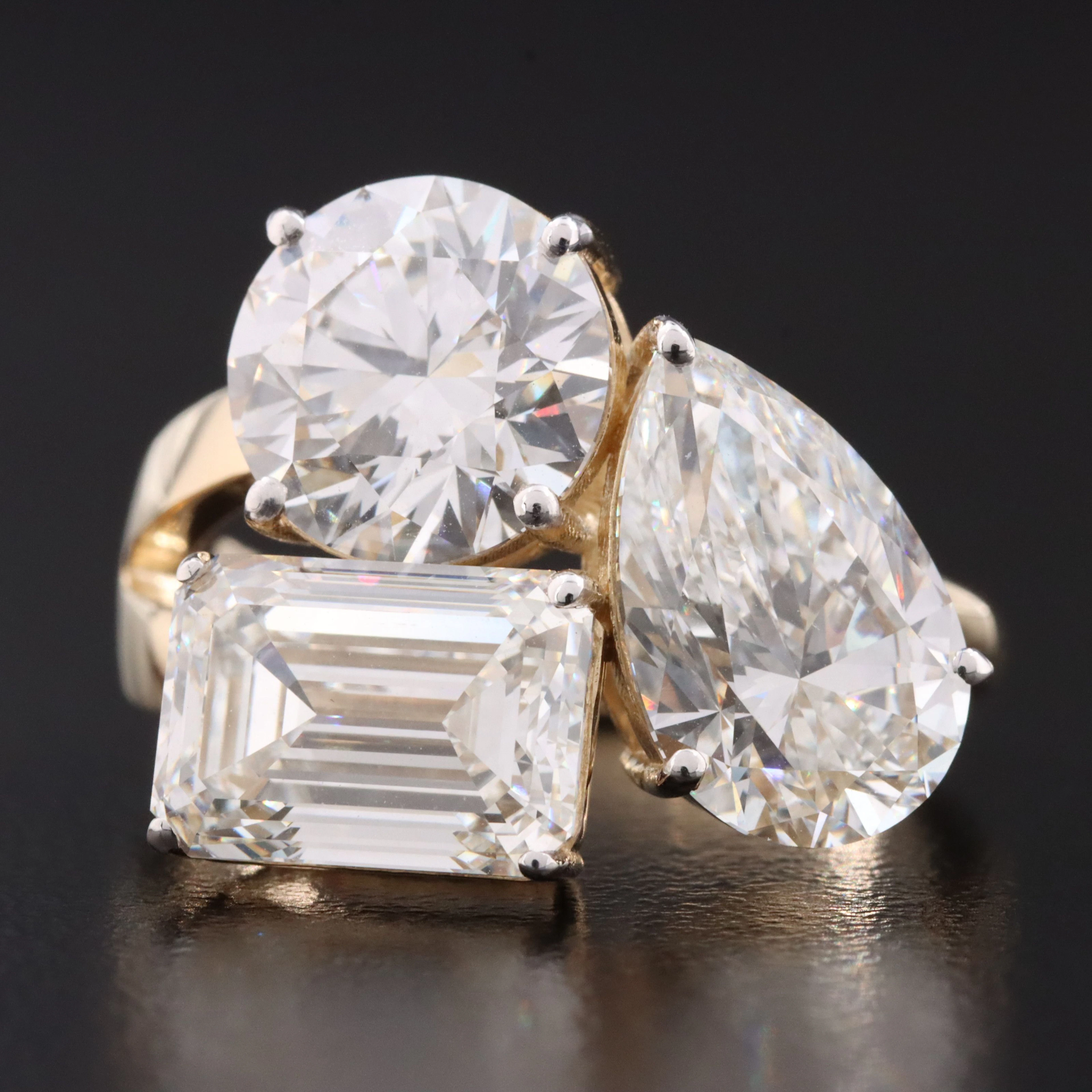 14K 7.97 CTW Lab Grown Diamond Mixed Shape Ring with IGI Reports