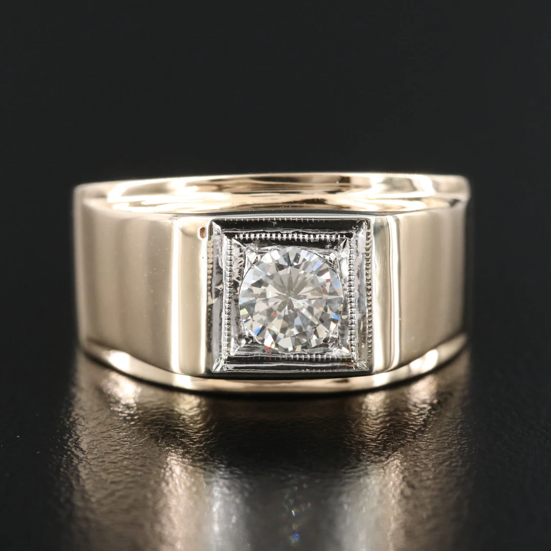 14K 0.55 CT Diamond Signet Ring
