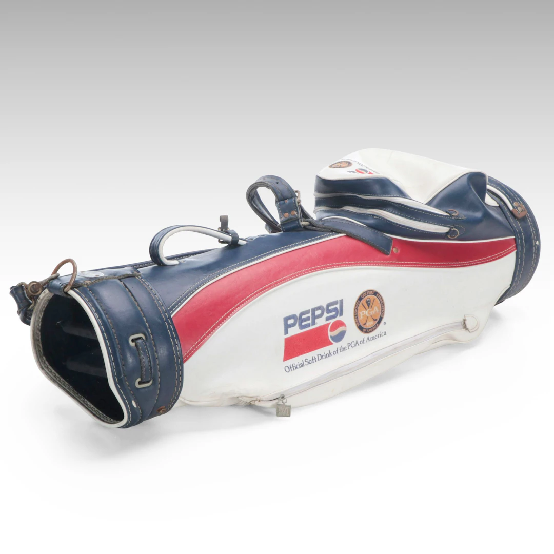 Ron Miller Associates Pepsi and PGA Branded Leather Golf Bag
