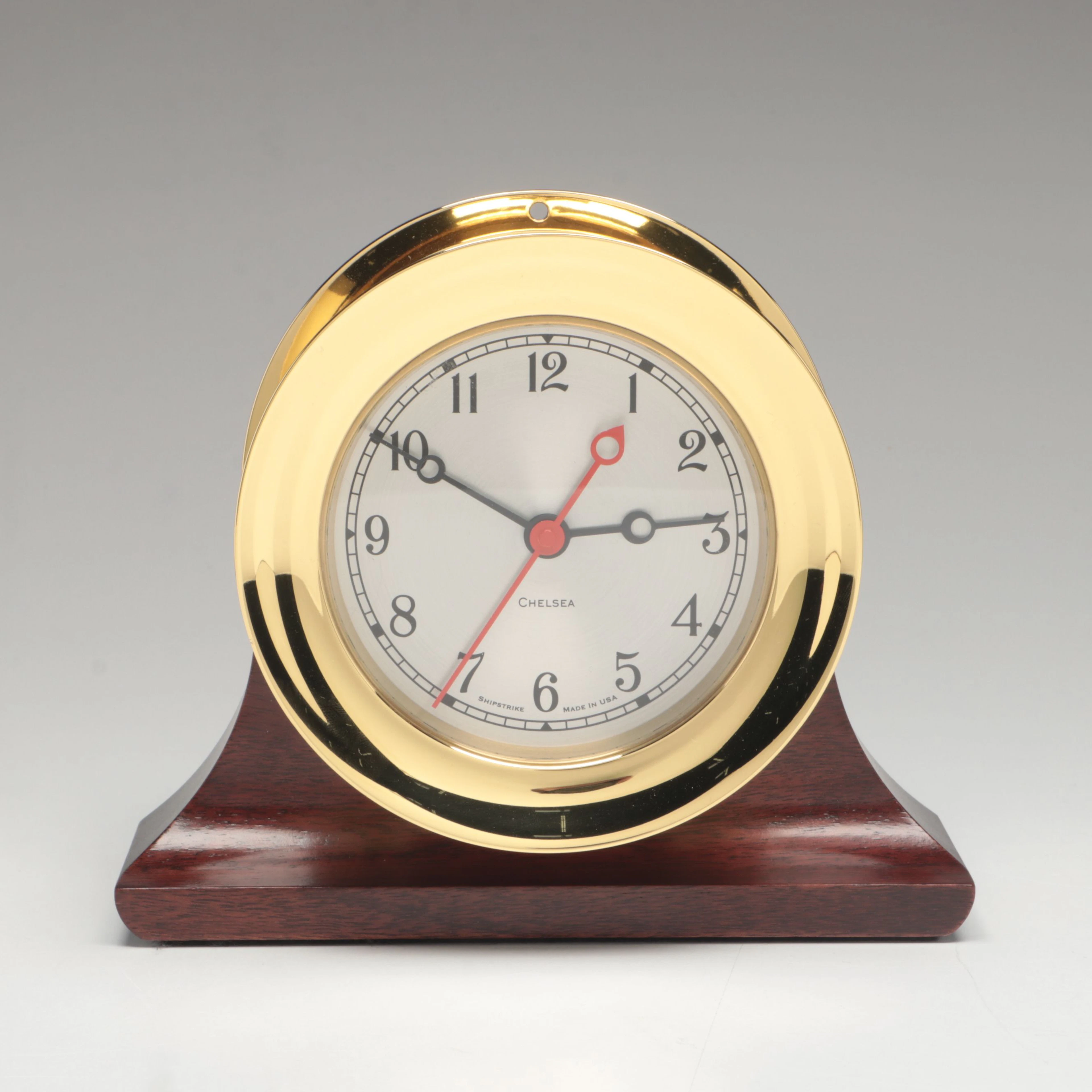Chelsea Clock Co. Brass and Wood Nautical Clock