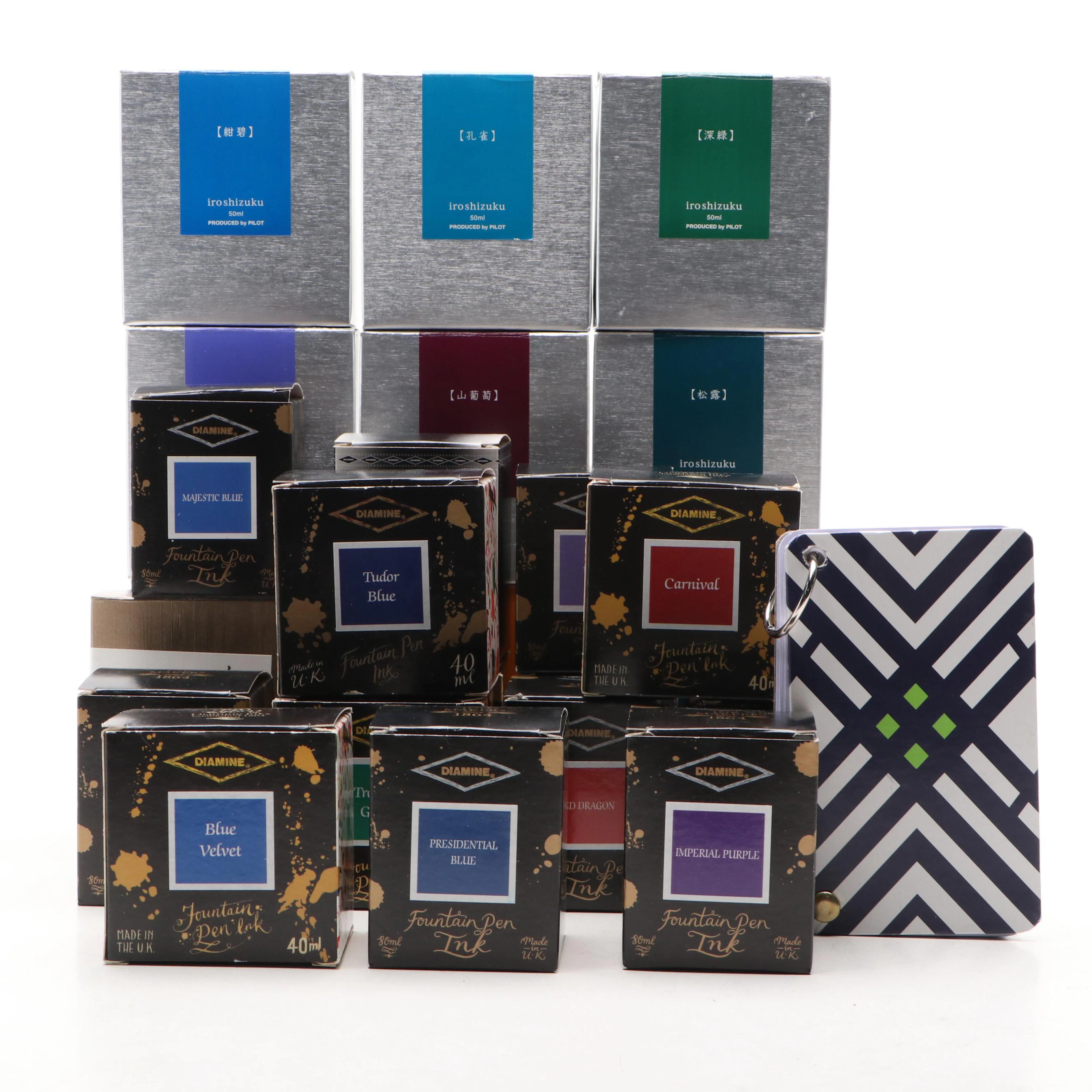 Diamine Inks and Pilot Iroshizuku Ink for Fountain Pens