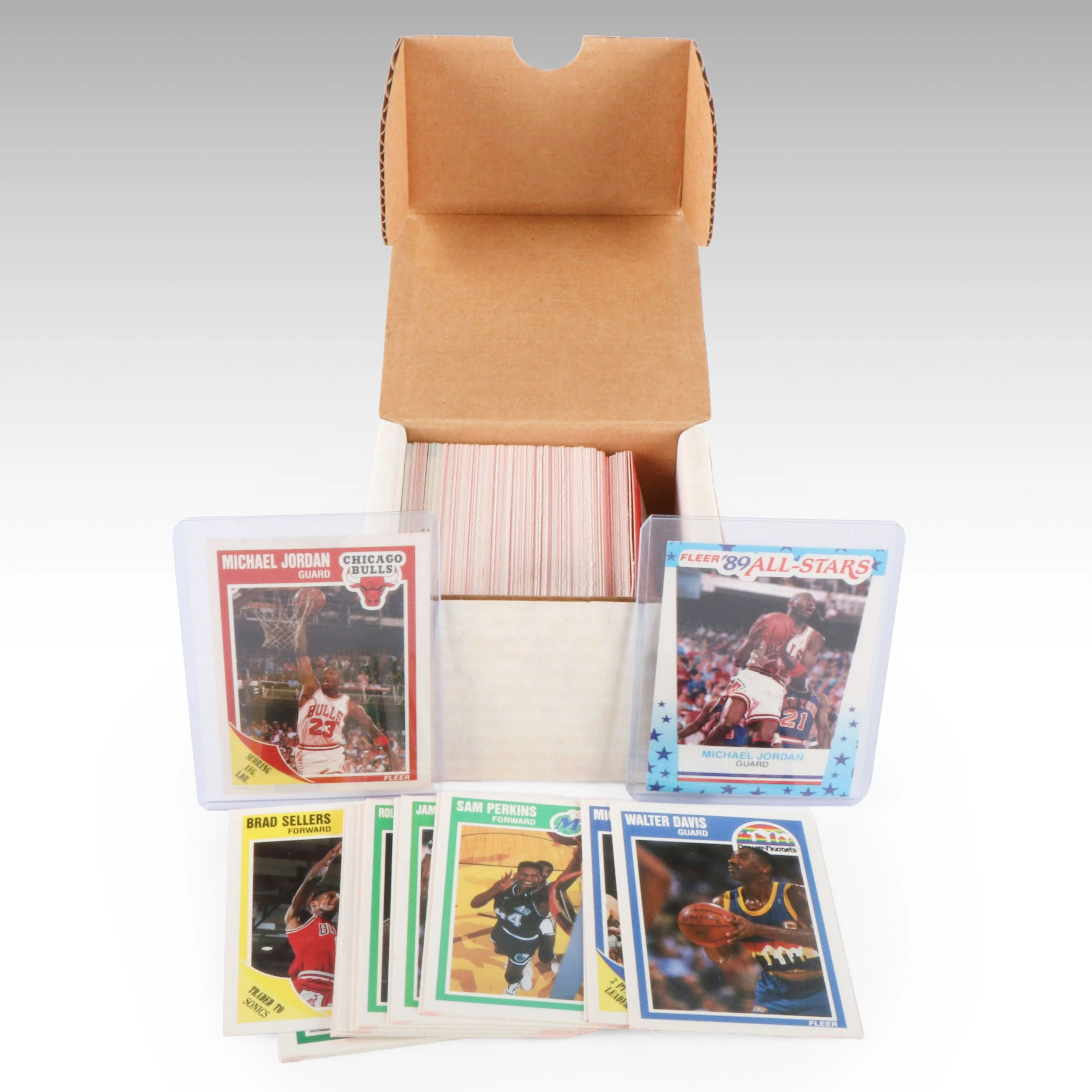 Almost 200 1989 Fleer Basketball Cards, Including Two Michael Jordan