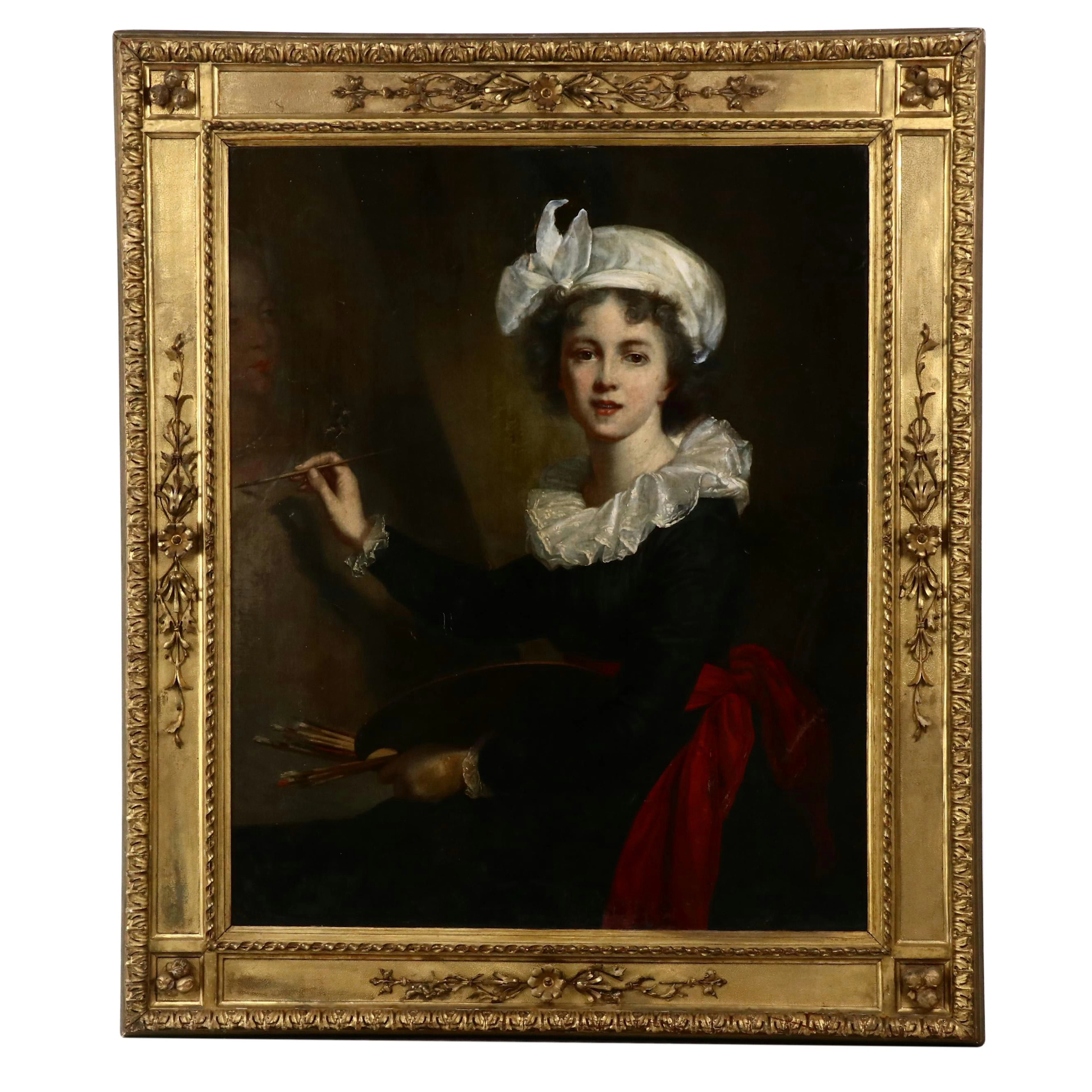 Oil Painting After Élisabeth Louise Vigée-Le Brun "Portrait of the Artist"