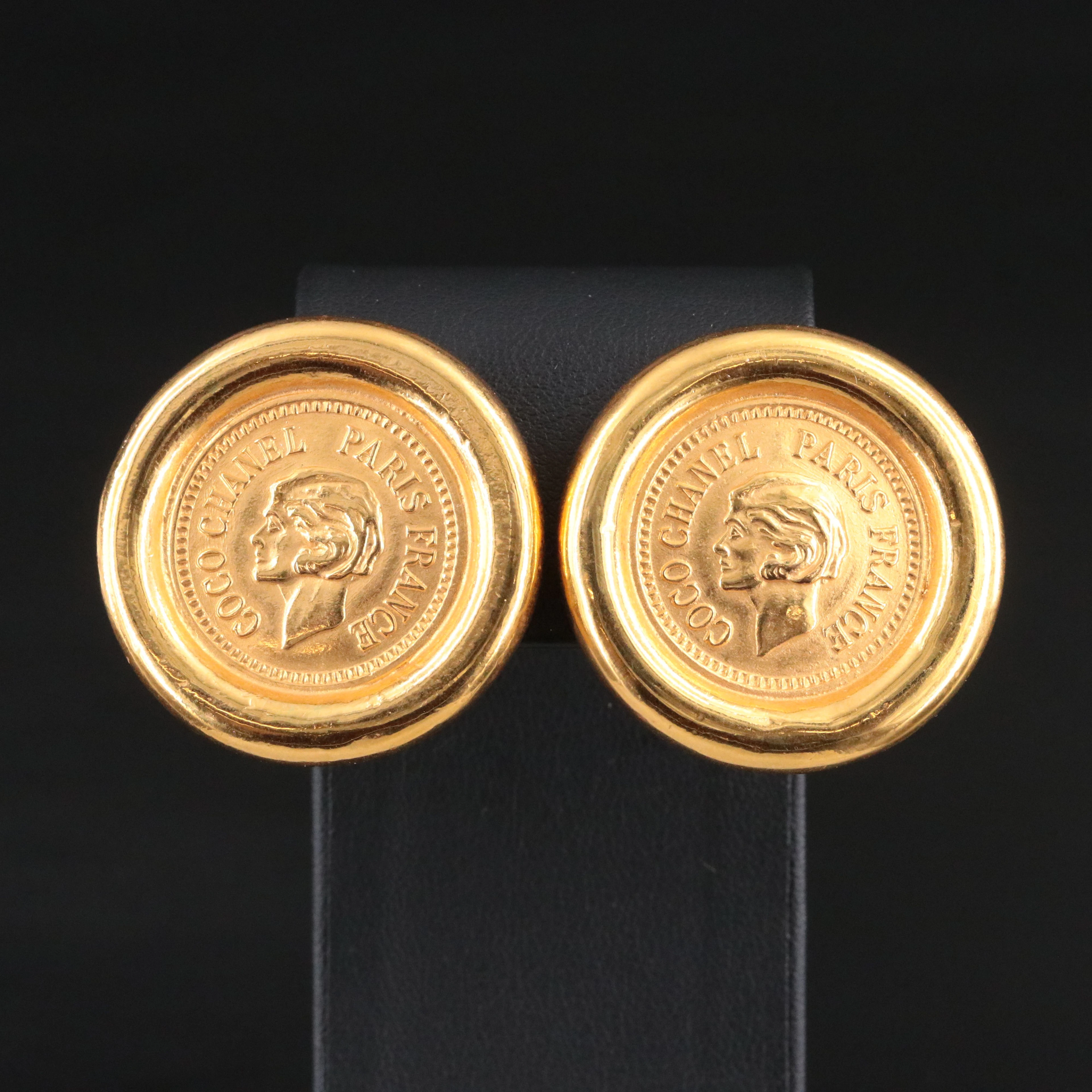 Chanel Coco Chanel Coin Earrings Vintage