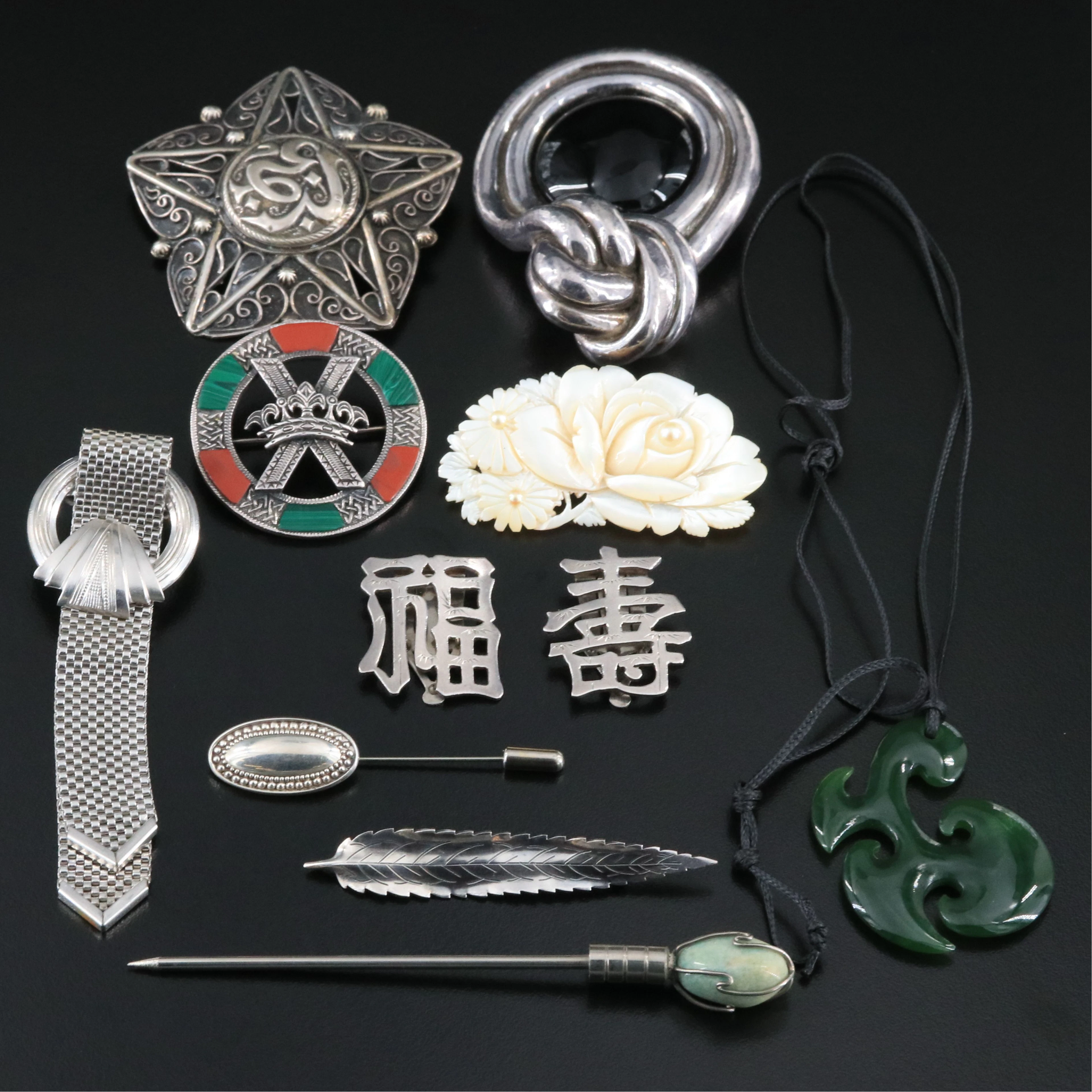 Victorian Scottish Saint Andrew's Cross Brooch Featured in Jewelry Collection