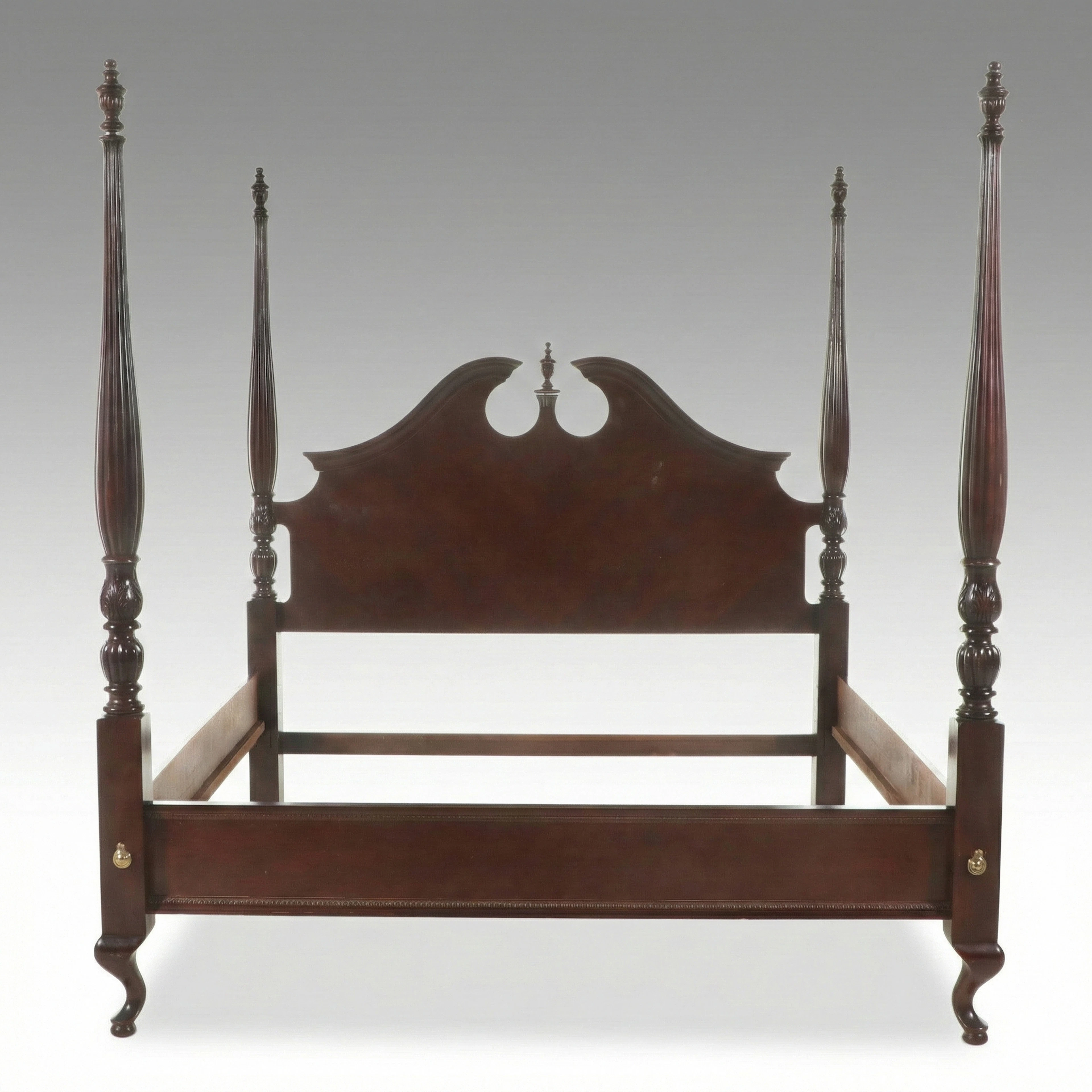 Colonial Revival Mahogany Four-Poster Bed, 20th Century