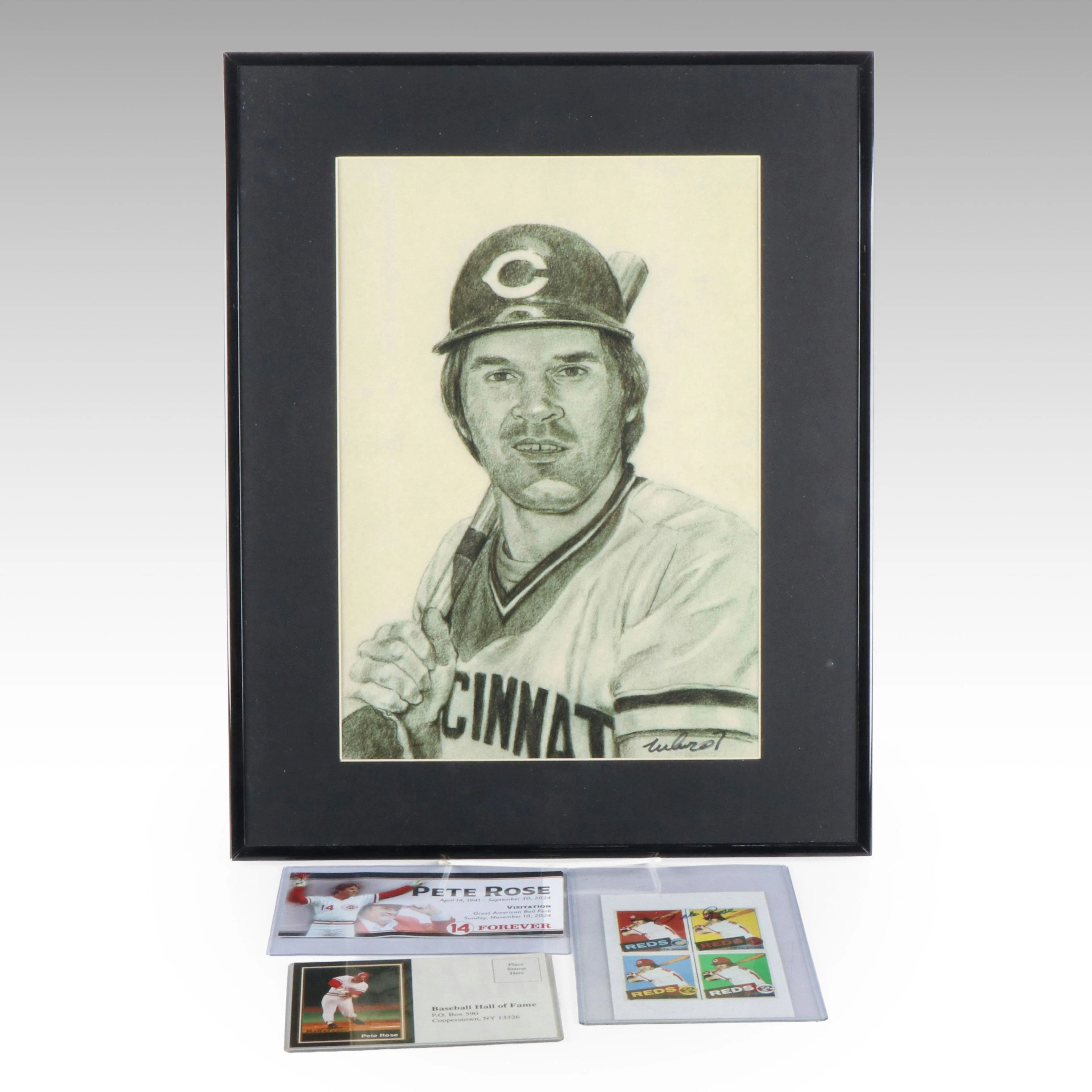 Harutyunyan Mher Framed Print of Pete Rose, Rose-Signed Andy Warhol