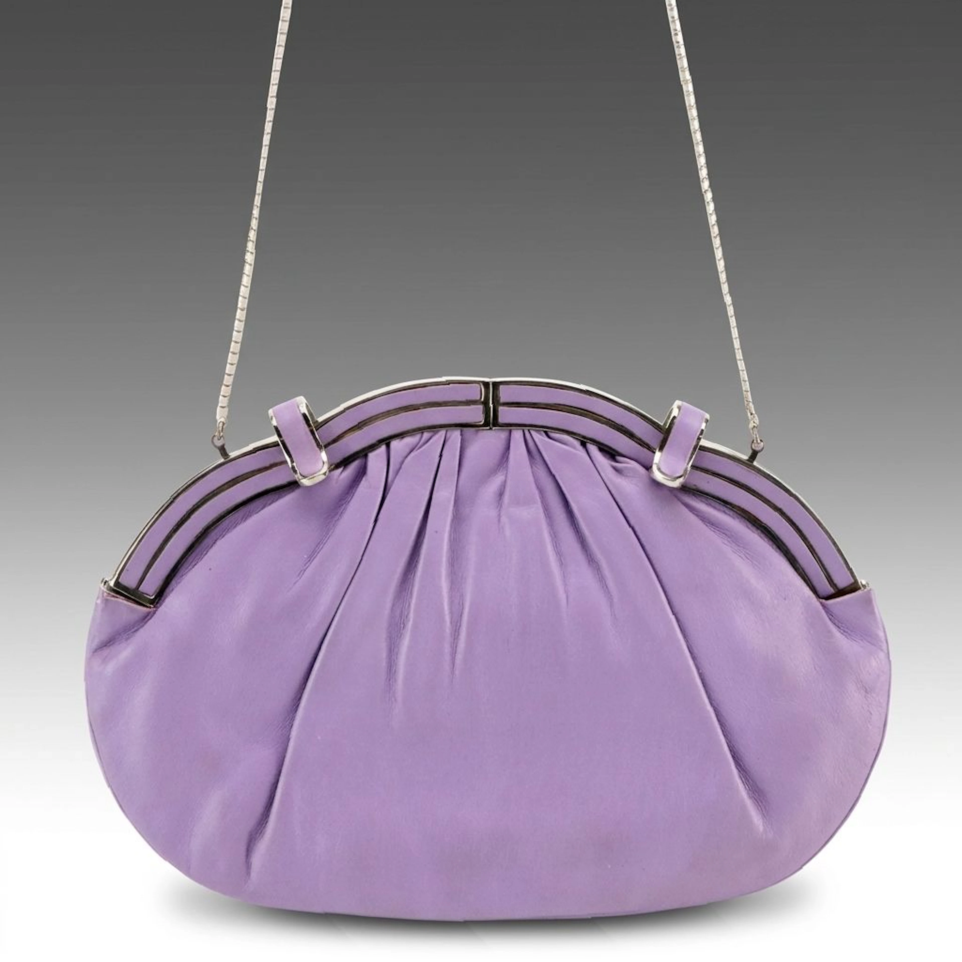 Judith Leiber Flex-Frame Evening Bag in Lavender Leather