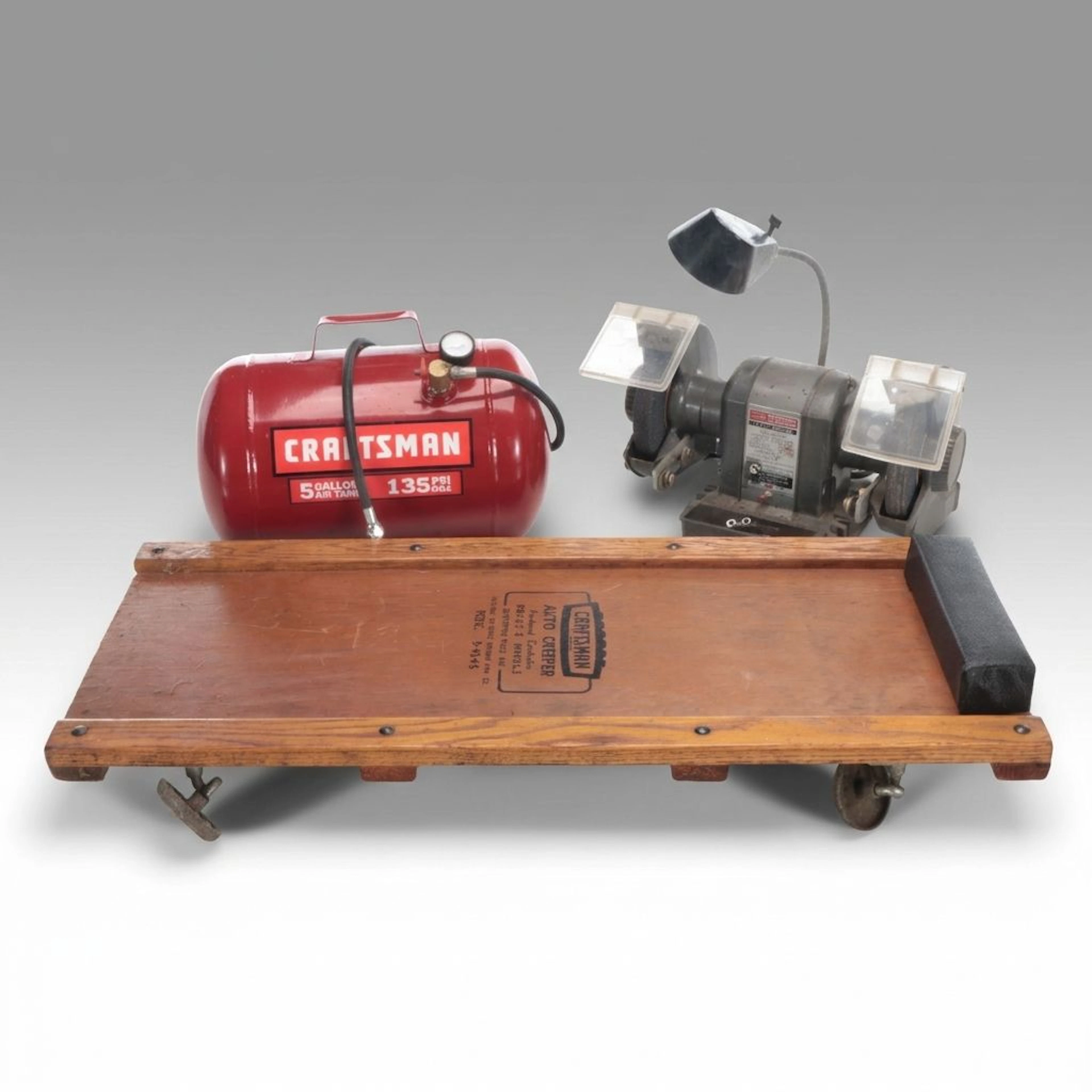 Craftsman Model 9-4546 Creeper, 1/2 HP Grinder and 5 Gallon Air Tank