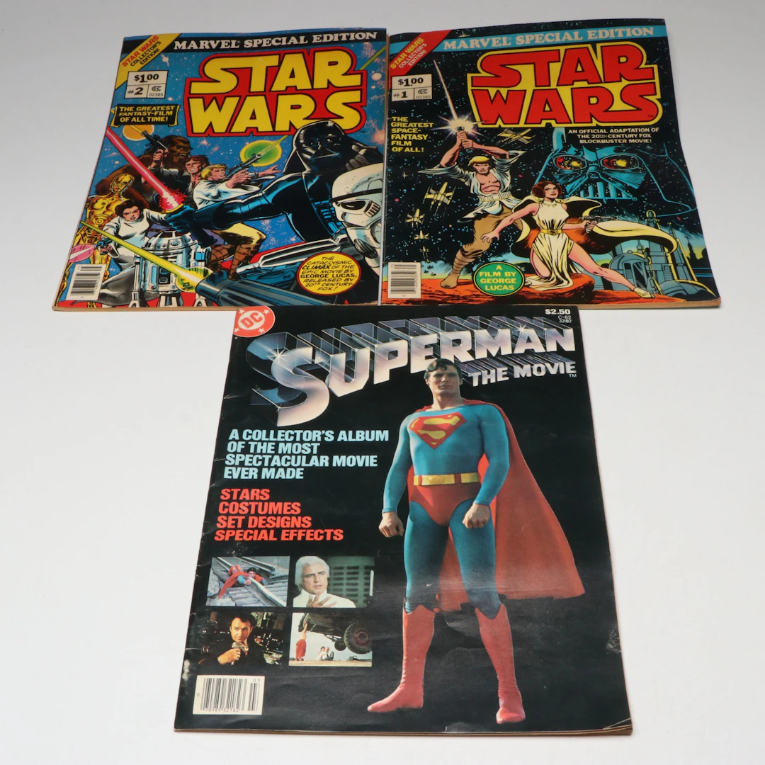 Marvel "Star Wars" with DC "Superman: The Movie" Comic Adaptations, 1970s