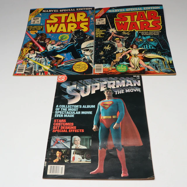 Marvel "Star Wars" with DC "Superman: The Movie" Comic Adaptations, 1970s