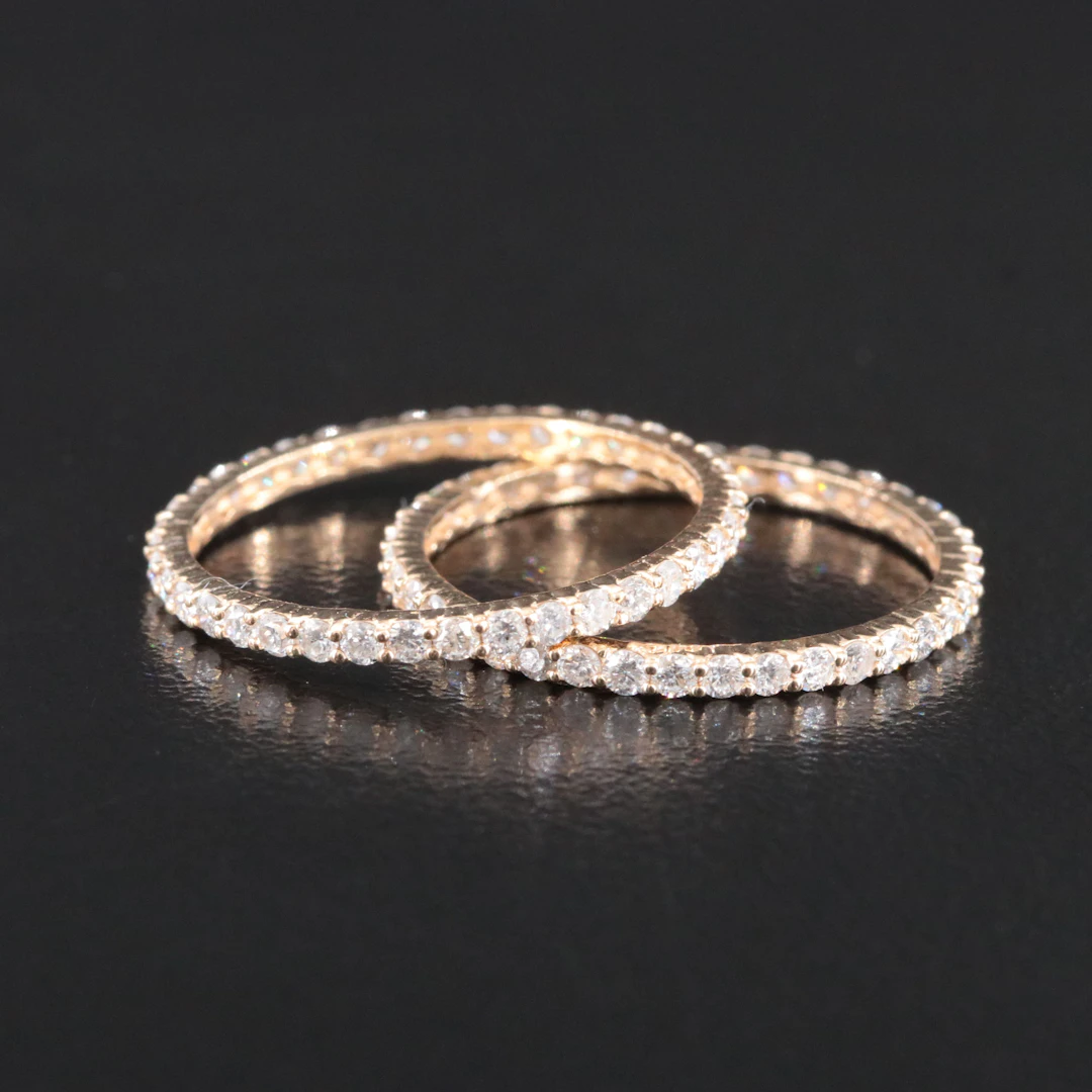 14K 1.15 CTW Diamond Stacking Eternity Bands