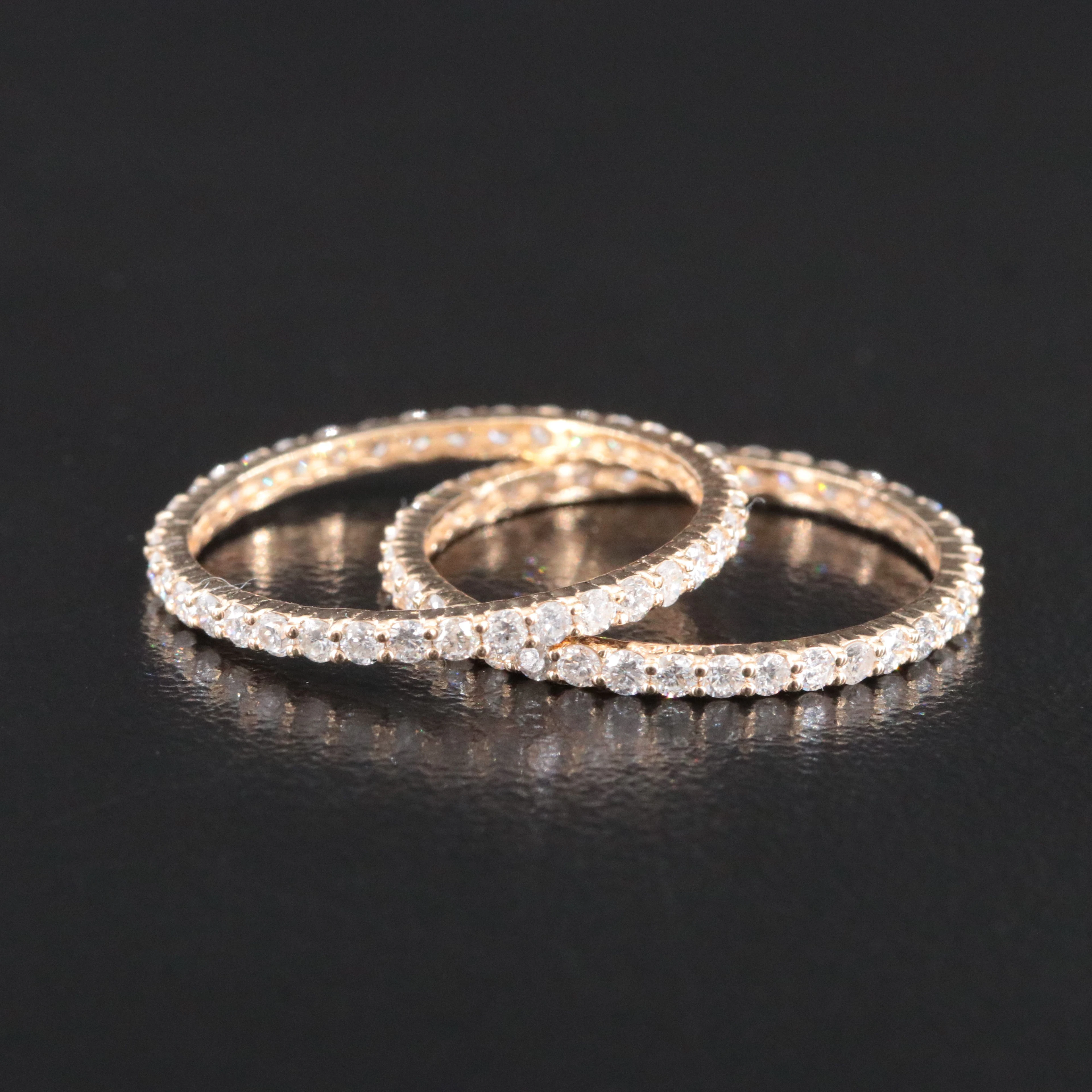 14K 1.15 CTW Diamond Stacking Eternity Bands