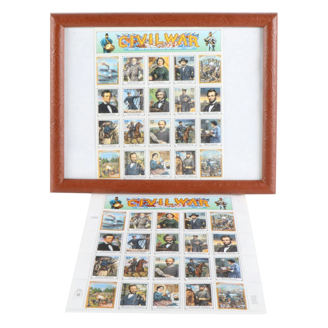 Two 1995 U.S. Civil War Commemorative Postage Stamp Sheets, Scott 2975