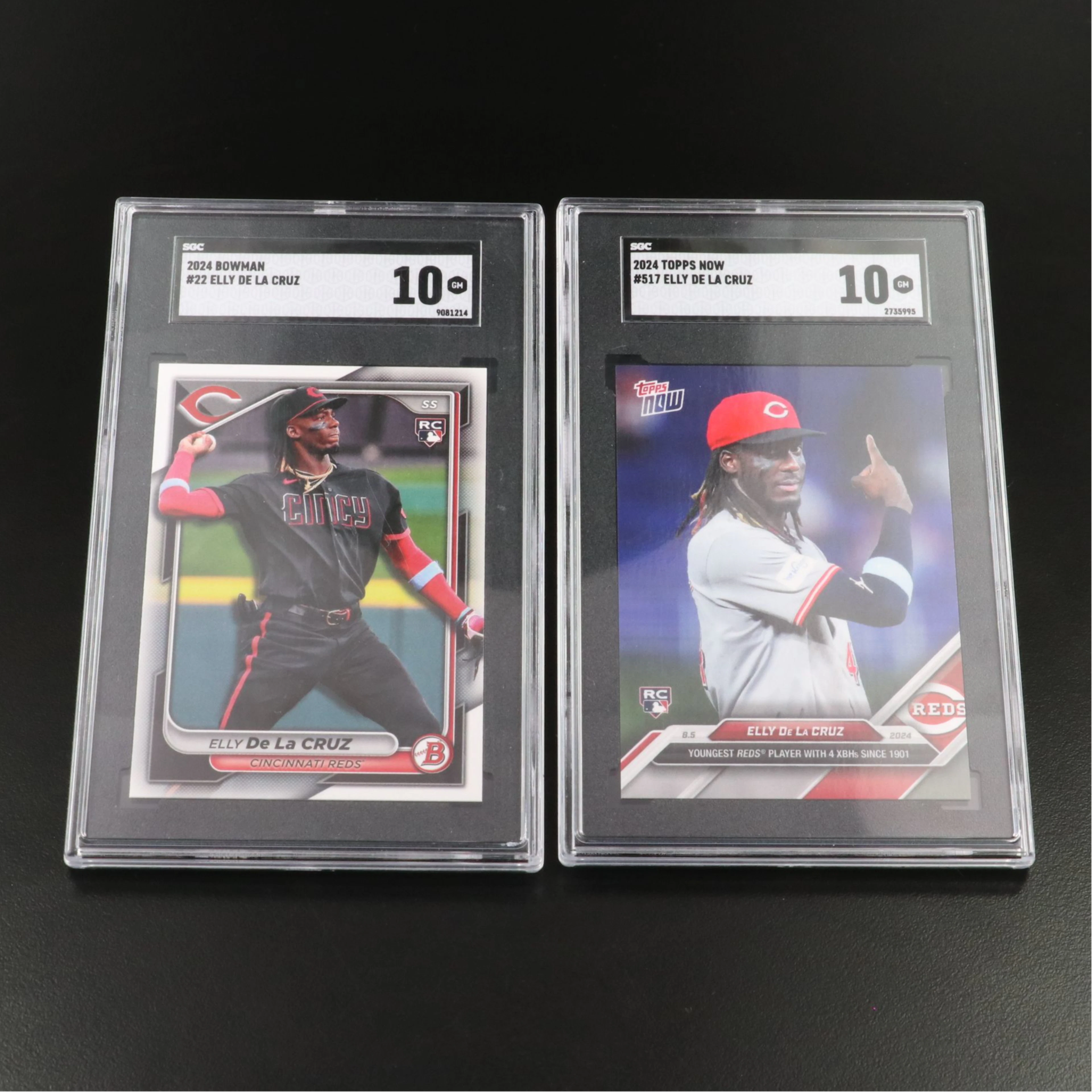 2024 Bowman and Topps Now Elly De La Cruz Rookie Baseball Cards Graded SGC 10