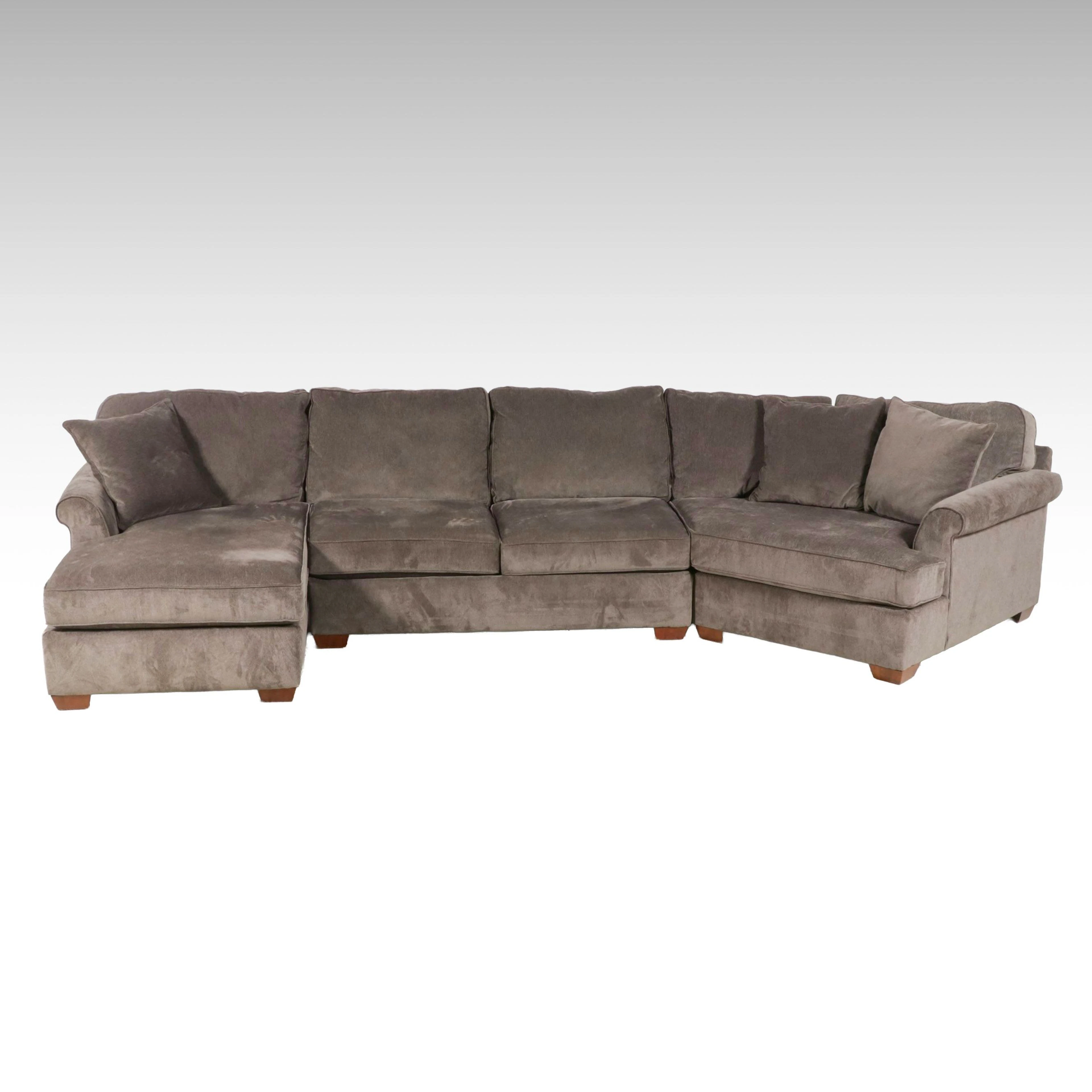 Havertys Contemporary Microfiber Sectional Sofa, Early 21st Century