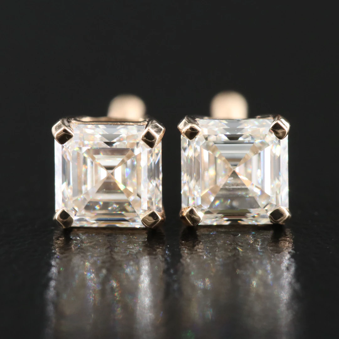 14K 1.13 CTW Diamond Stud Earrings with GIA Reports